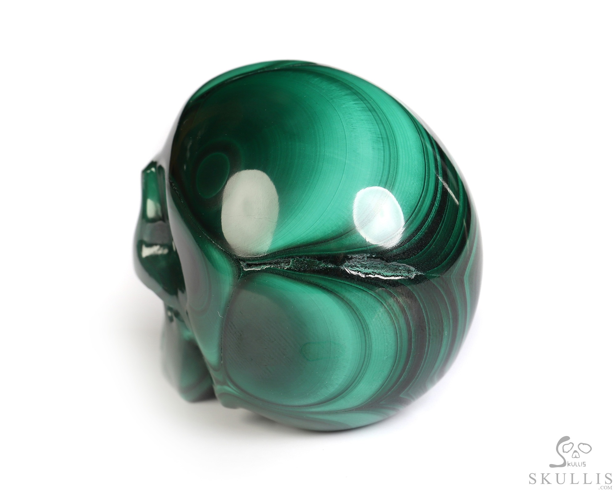 Gemstone 2.0" Malachite Hand Carved Crystal Skull, Realistic, Crystal Healing Gemstone 2.0" Malachite Hand Carved Crystal Skull, Realistic, Crystal Healing