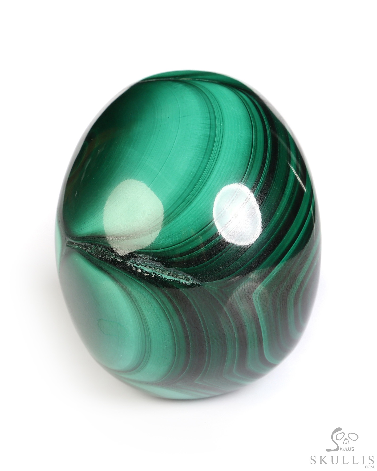 Gemstone 2.0" Malachite Hand Carved Crystal Skull, Realistic, Crystal Healing Gemstone 2.0" Malachite Hand Carved Crystal Skull, Realistic, Crystal Healing