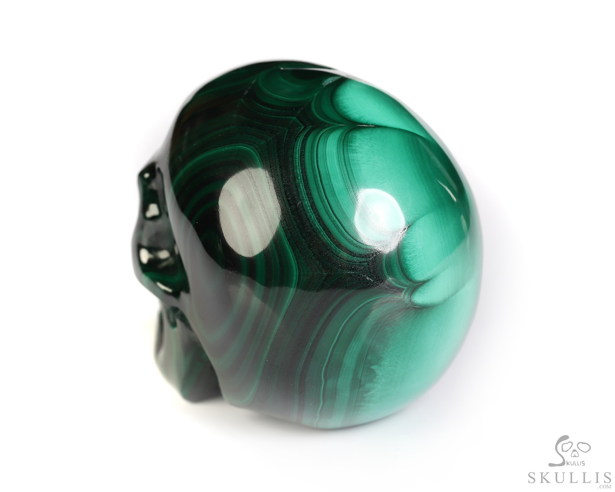 Gemstone 2.0" Malachite Hand Carved Crystal Skull, Realistic, Crystal Healing Gemstone 2.0" Malachite Hand Carved Crystal Skull, Realistic, Crystal Healing