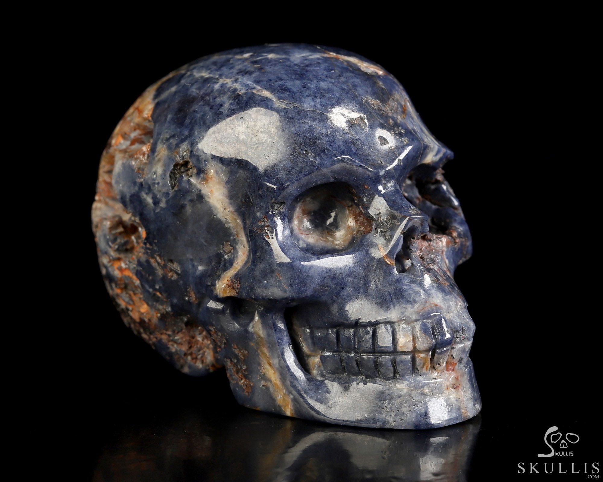 Gemstone 2.0" Sapphire Corundum Hand Carved Crystal Skull, Realistic, Crystal Healing Gemstone 2.0" Sapphire Corundum Hand Carved Crystal Skull, Realistic, Crystal Healing