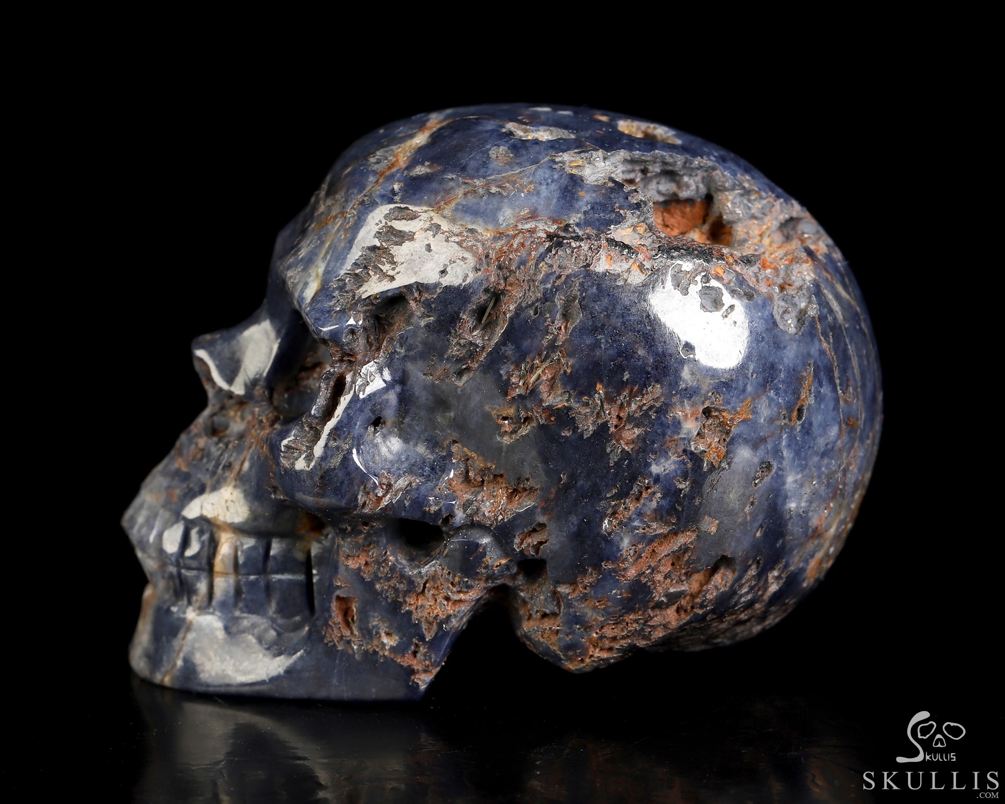 Gemstone 2.0" Sapphire Corundum Hand Carved Crystal Skull, Realistic, Crystal Healing Gemstone 2.0" Sapphire Corundum Hand Carved Crystal Skull, Realistic, Crystal Healing