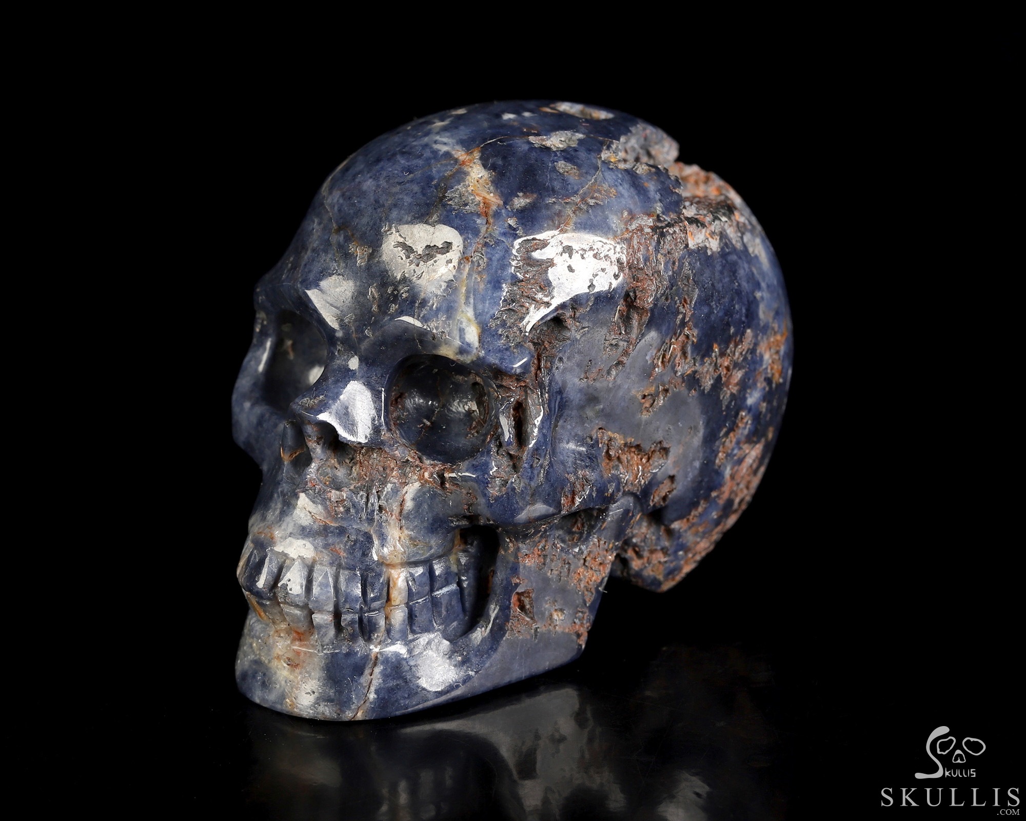 Gemstone 2.0" Sapphire Corundum Hand Carved Crystal Skull, Realistic, Crystal Healing Gemstone 2.0" Sapphire Corundum Hand Carved Crystal Skull, Realistic, Crystal Healing