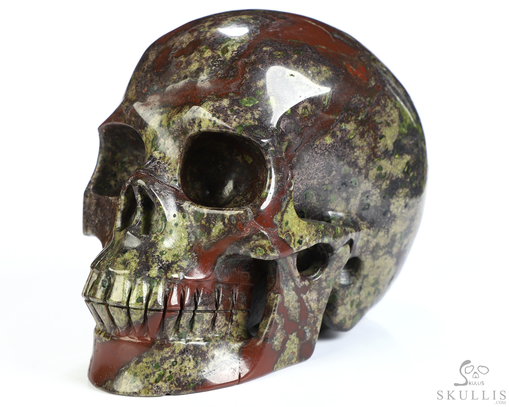4.9" Dragon Blood Jasper Hand Carved Crystal Skull, Realistic, Crystal Healing 4.9" Dragon Blood Jasper Hand Carved Crystal Skull, Realistic, Crystal Healing