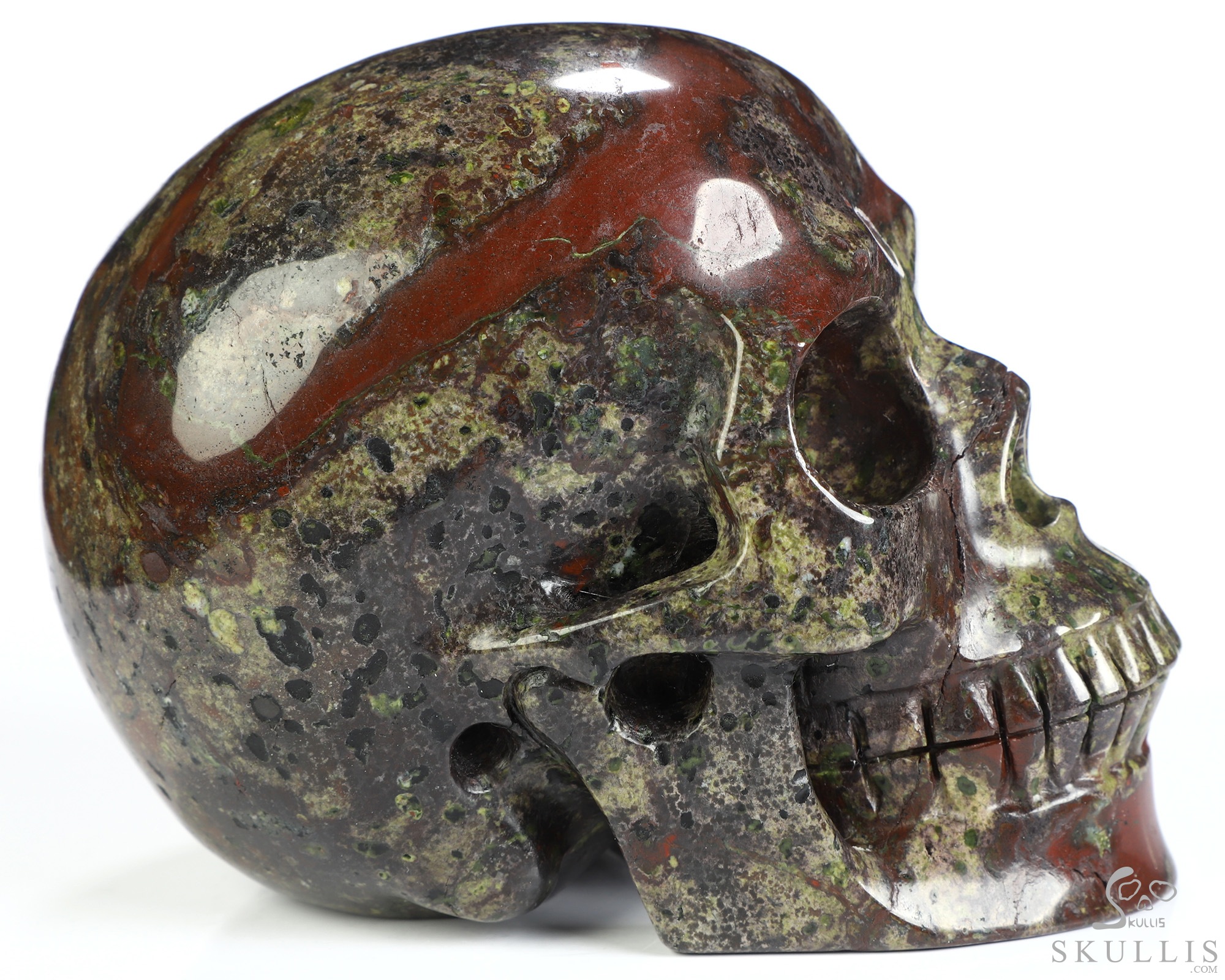 4.9" Dragon Blood Jasper Hand Carved Crystal Skull, Realistic, Crystal Healing 4.9" Dragon Blood Jasper Hand Carved Crystal Skull, Realistic, Crystal Healing