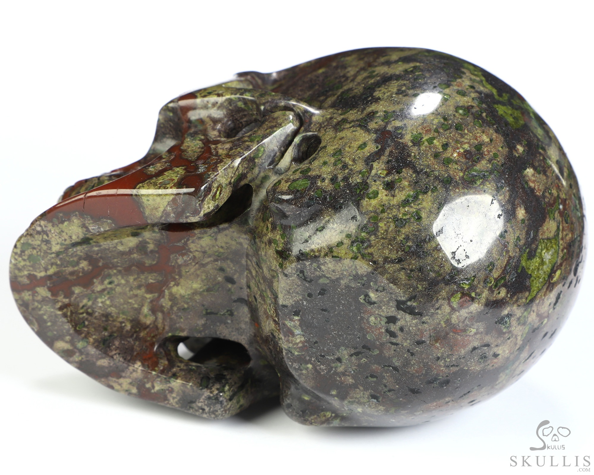 4.9" Dragon Blood Jasper Hand Carved Crystal Skull, Realistic, Crystal Healing 4.9" Dragon Blood Jasper Hand Carved Crystal Skull, Realistic, Crystal Healing