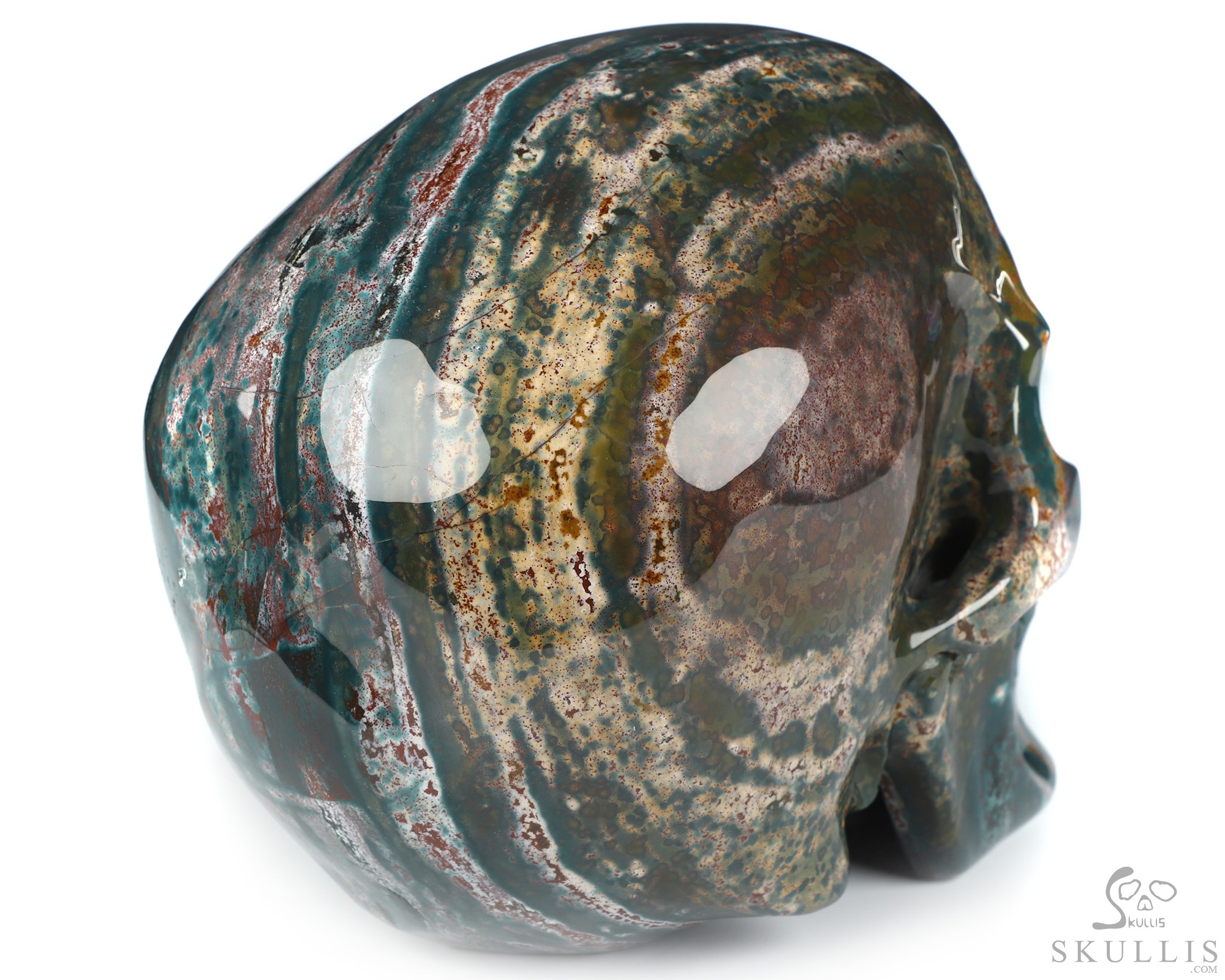 Lifesized 7.4" Bloodstone Hand Carved Crystal Skull, Super Realistic, Crystal Healing Lifesized 7.4" Bloodstone Hand Carved Crystal Skull, Super Realistic, Crystal Healing