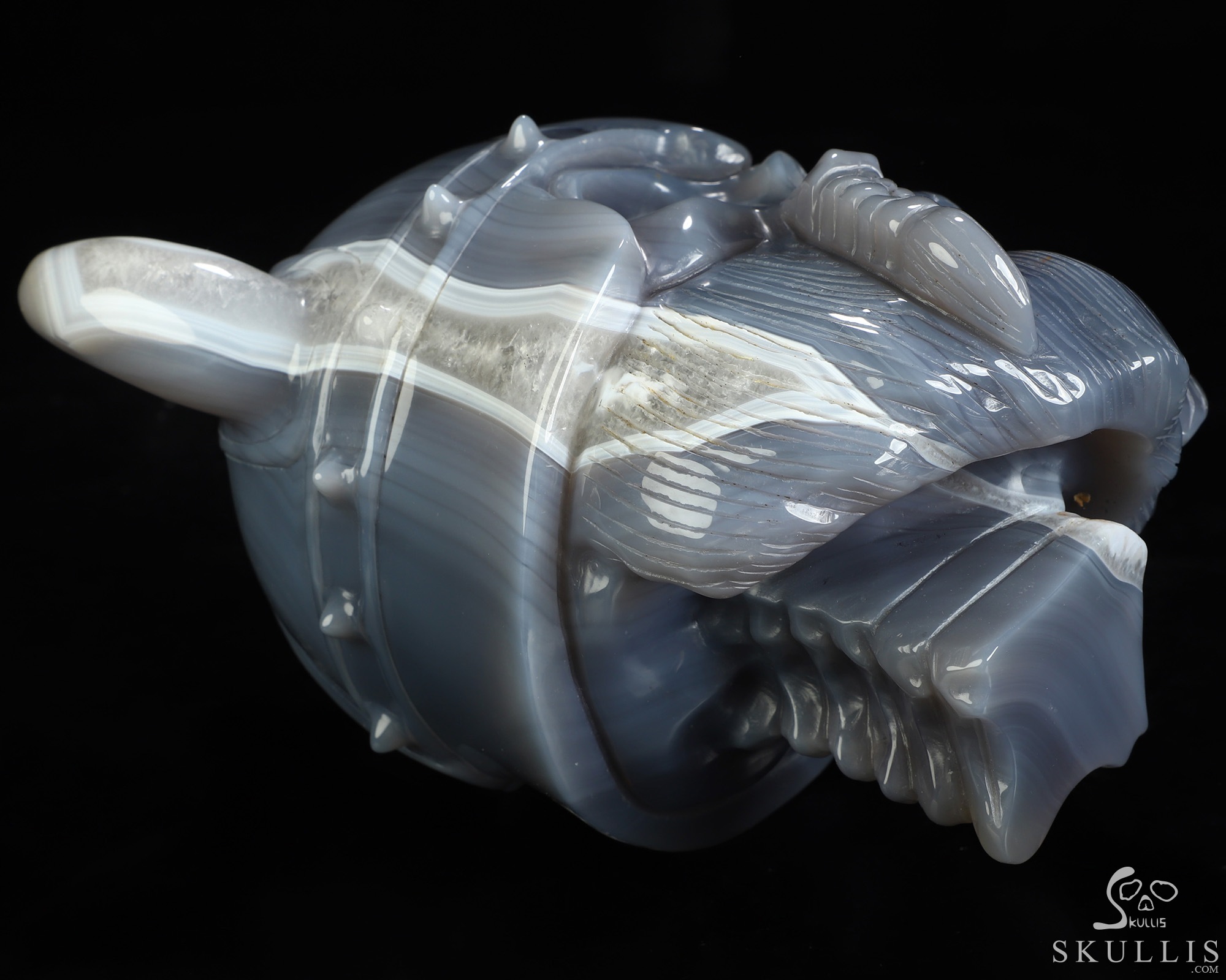 Viking Skull, 6.8" Premium Brazilian Agate Hand Carved Crystal Skull Fine Art Sculpture, Crystal Healing Viking Skull, 6.8" Premium Brazilian Agate Hand Carved Crystal Skull Fine Art Sculpture, Crystal Healing