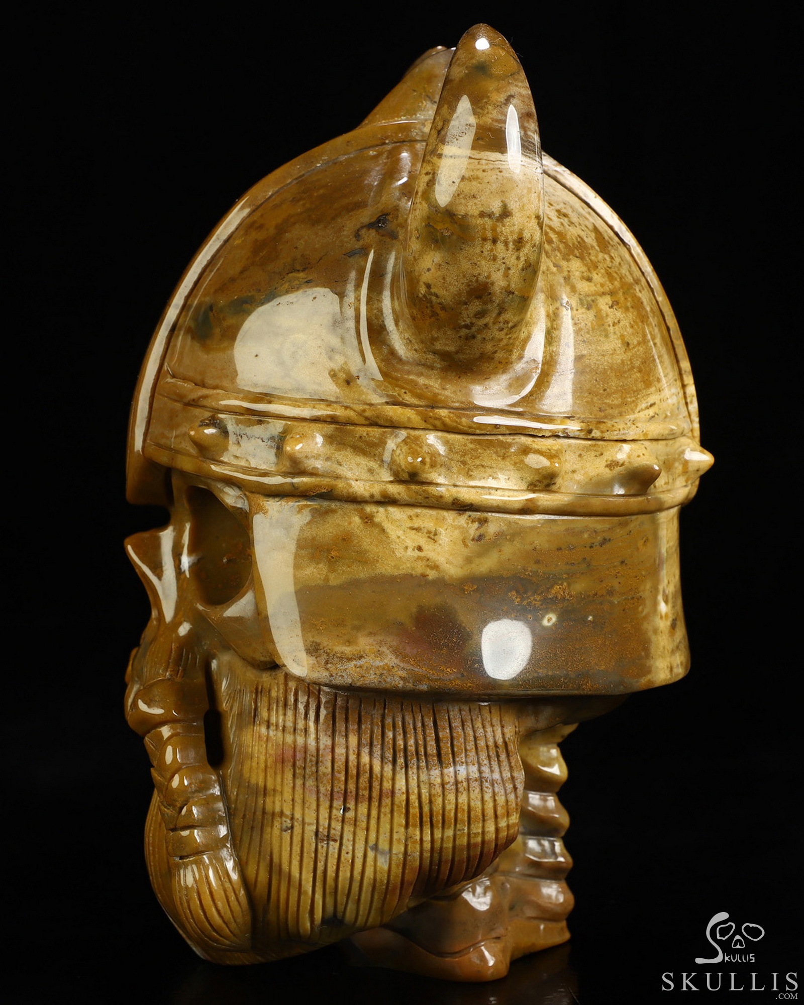 Viking Skull, 6.8" Indian Agate Hand Carved Crystal Skull Fine Art Sculpture, Crystal Healing Viking Skull, 6.8" Indian Agate Hand Carved Crystal Skull Fine Art Sculpture, Crystal Healing