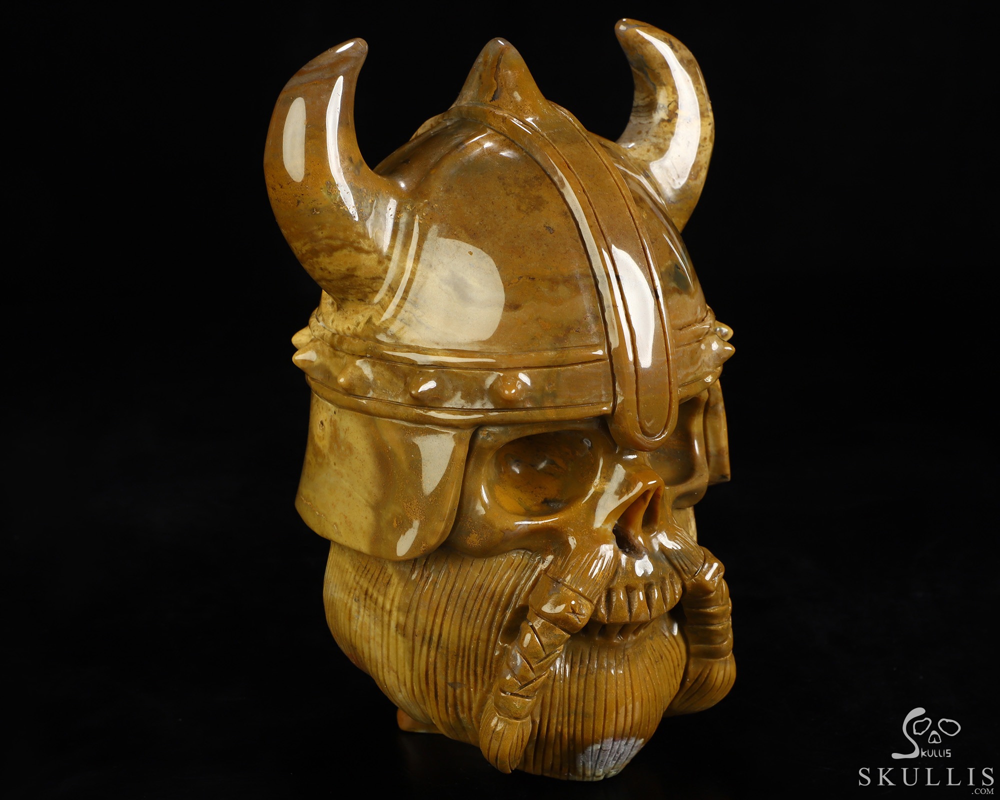 Viking Skull, 6.8" Indian Agate Hand Carved Crystal Skull Fine Art Sculpture, Crystal Healing Viking Skull, 6.8" Indian Agate Hand Carved Crystal Skull Fine Art Sculpture, Crystal Healing