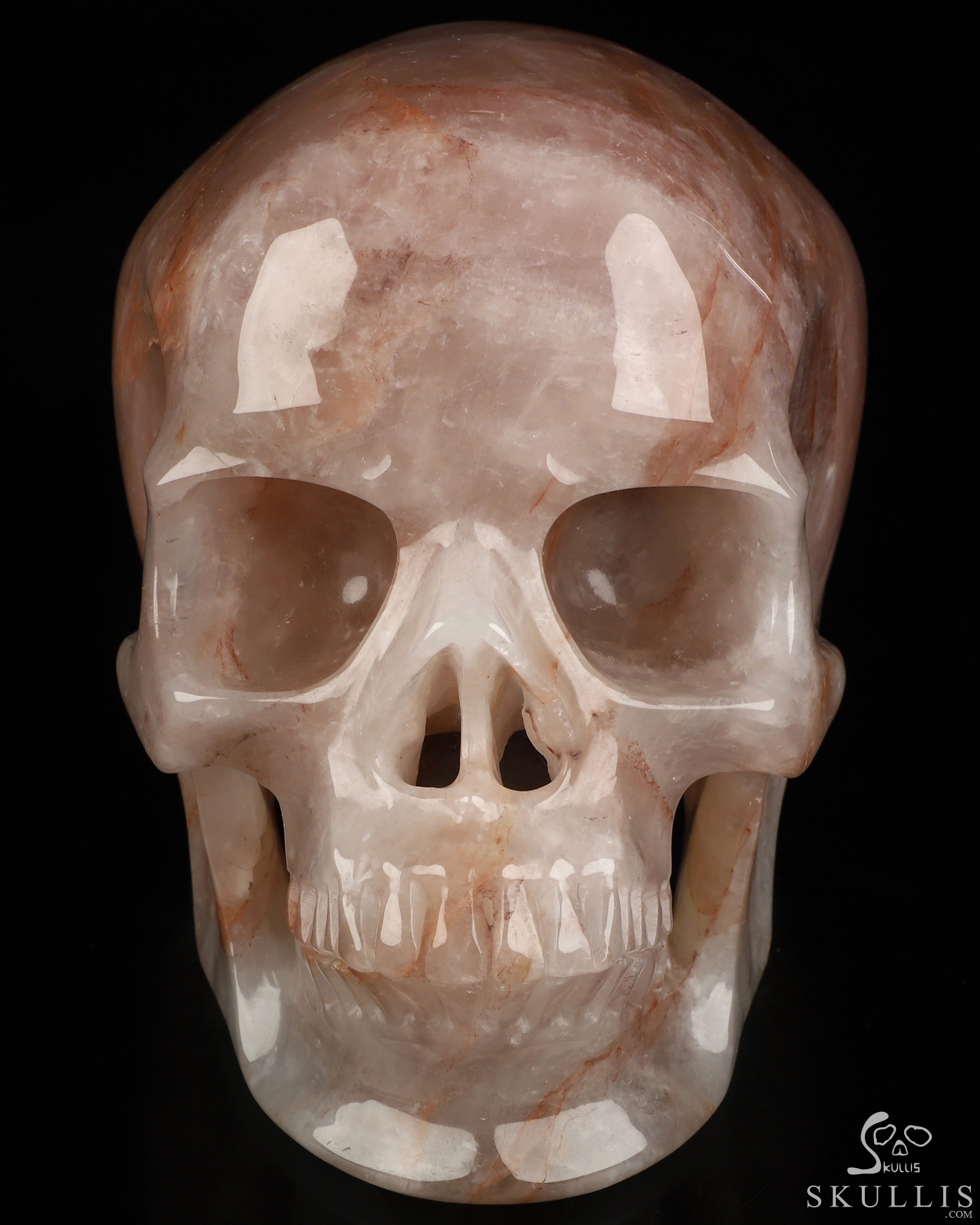Lifesized 6.8" Fire Quartz Hand Carved Crystal Skull, Super Realistic, Crystal Healing Lifesized 6.8" Fire Quartz Hand Carved Crystal Skull, Super Realistic, Crystal Healing