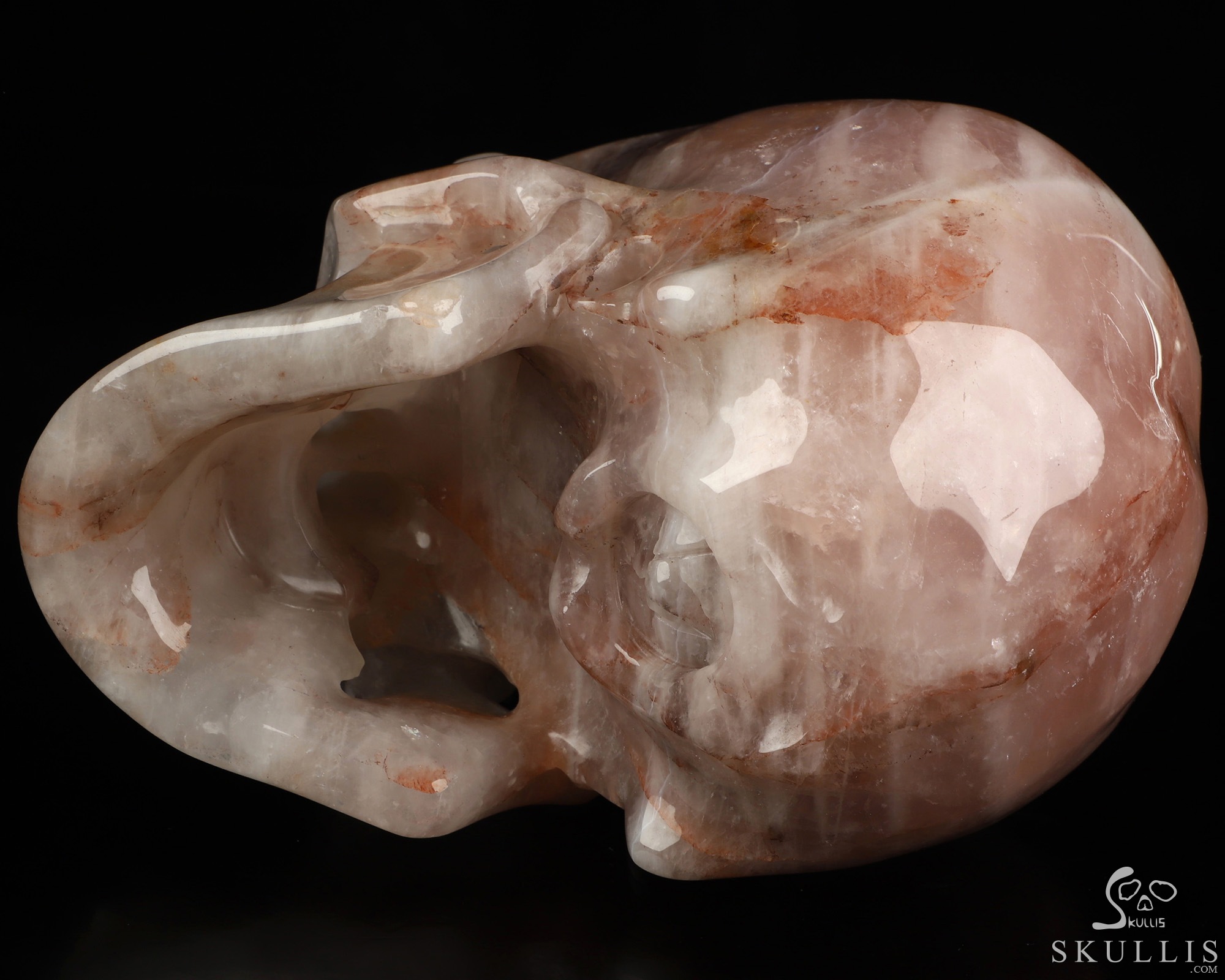 Lifesized 6.8" Fire Quartz Hand Carved Crystal Skull, Super Realistic, Crystal Healing Lifesized 6.8" Fire Quartz Hand Carved Crystal Skull, Super Realistic, Crystal Healing