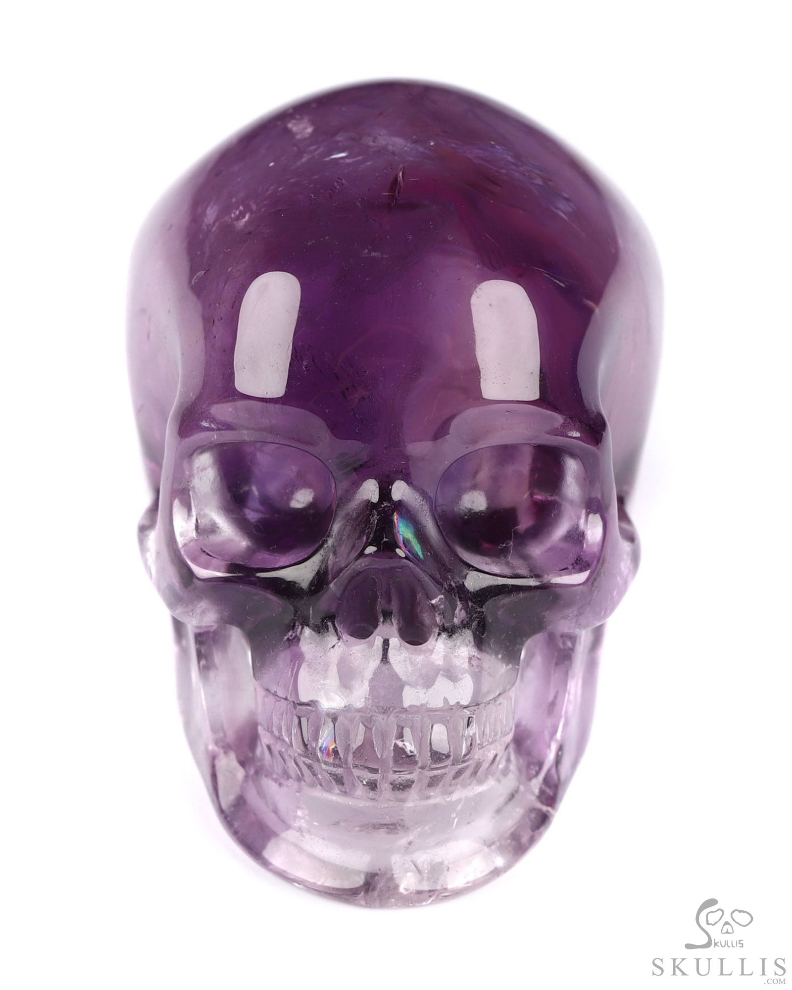 Gemstone 1.9" Amethyst Hand Carved Crystal Skull, Super Realistic, Crystal Healing Gemstone 1.9" Amethyst Hand Carved Crystal Skull, Super Realistic, Crystal Healing