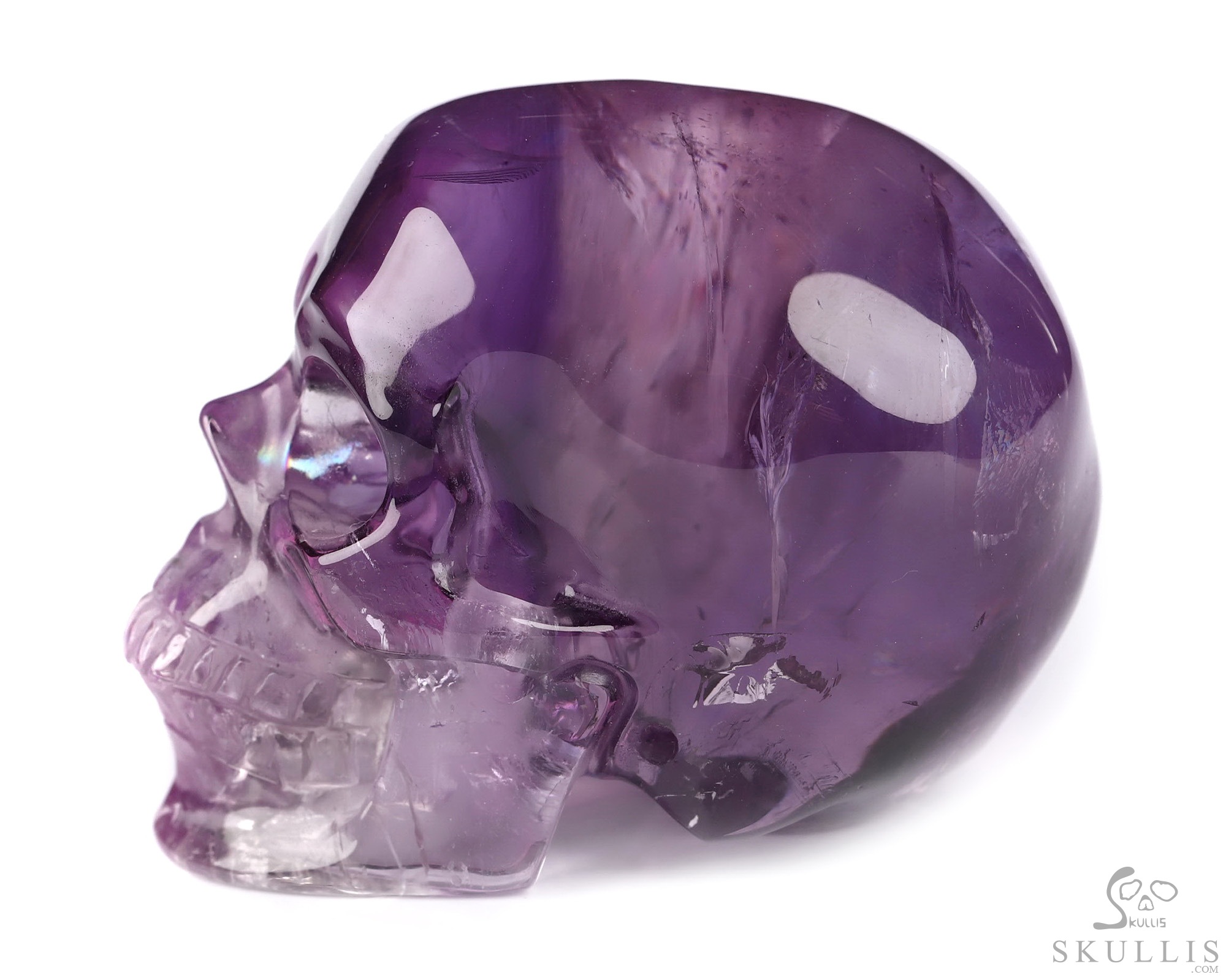 Gemstone 1.9" Amethyst Hand Carved Crystal Skull, Super Realistic, Crystal Healing Gemstone 1.9" Amethyst Hand Carved Crystal Skull, Super Realistic, Crystal Healing