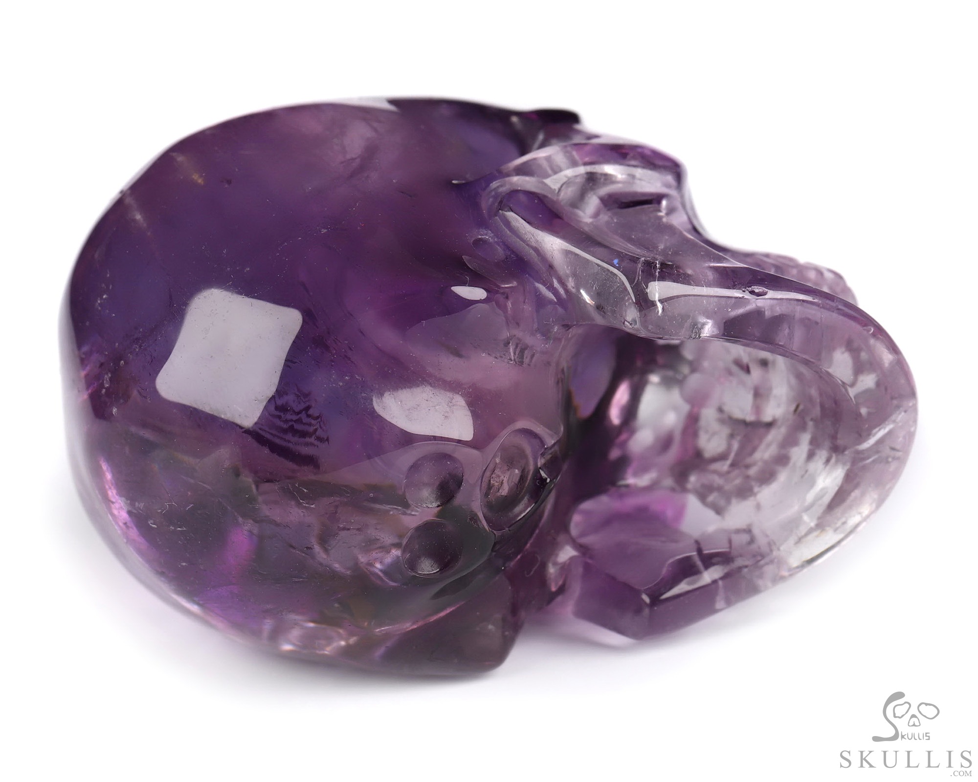 Gemstone 1.9" Amethyst Hand Carved Crystal Skull, Super Realistic, Crystal Healing Gemstone 1.9" Amethyst Hand Carved Crystal Skull, Super Realistic, Crystal Healing