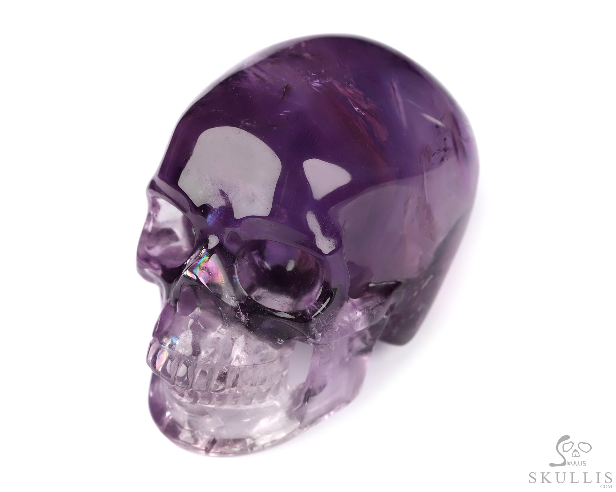 Gemstone 1.9" Amethyst Hand Carved Crystal Skull, Super Realistic, Crystal Healing Gemstone 1.9" Amethyst Hand Carved Crystal Skull, Super Realistic, Crystal Healing