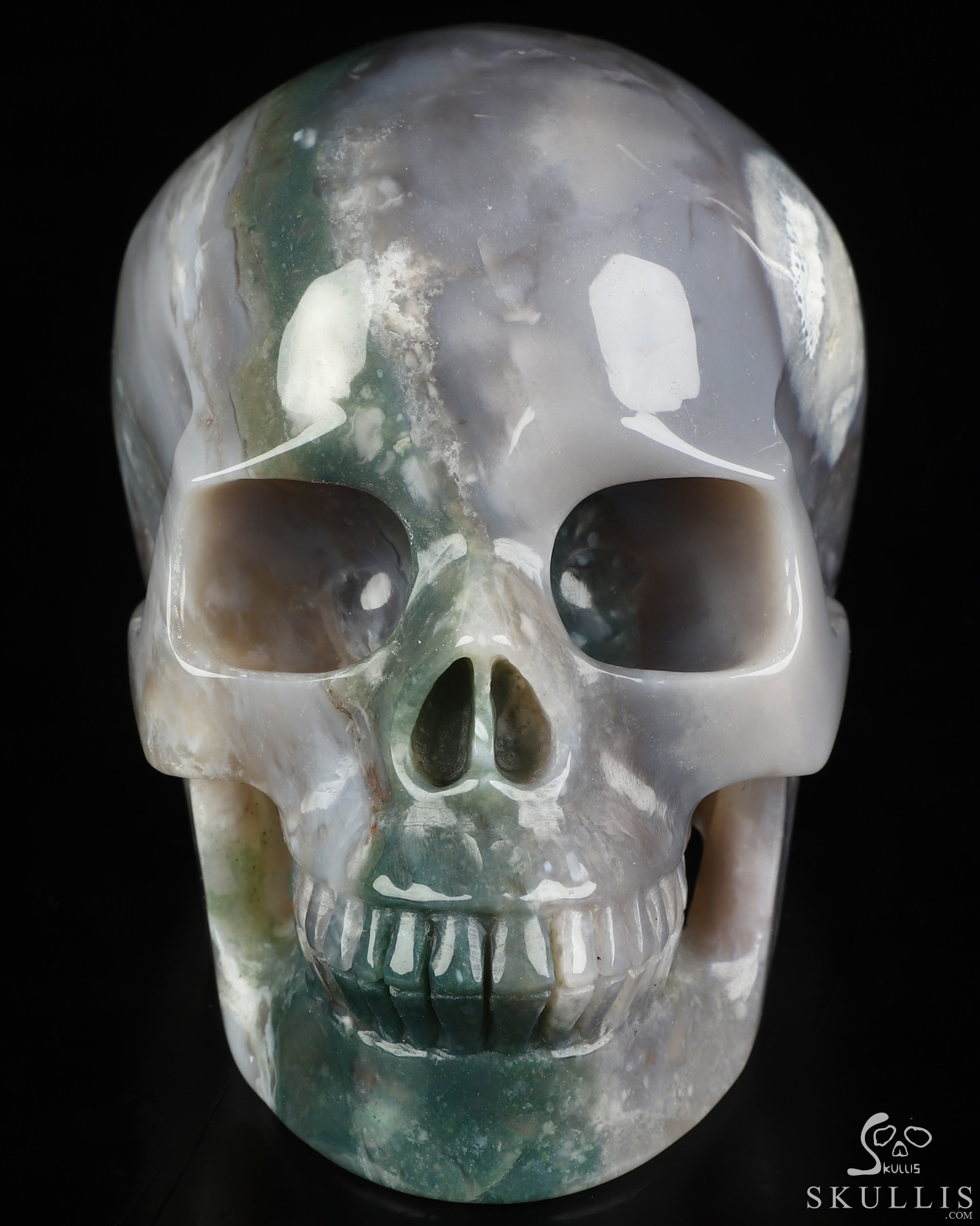 4.9" Agate Hand Carved Crystal Skull, Realistic, Crystal Healing 4.9" Agate Hand Carved Crystal Skull, Realistic, Crystal Healing