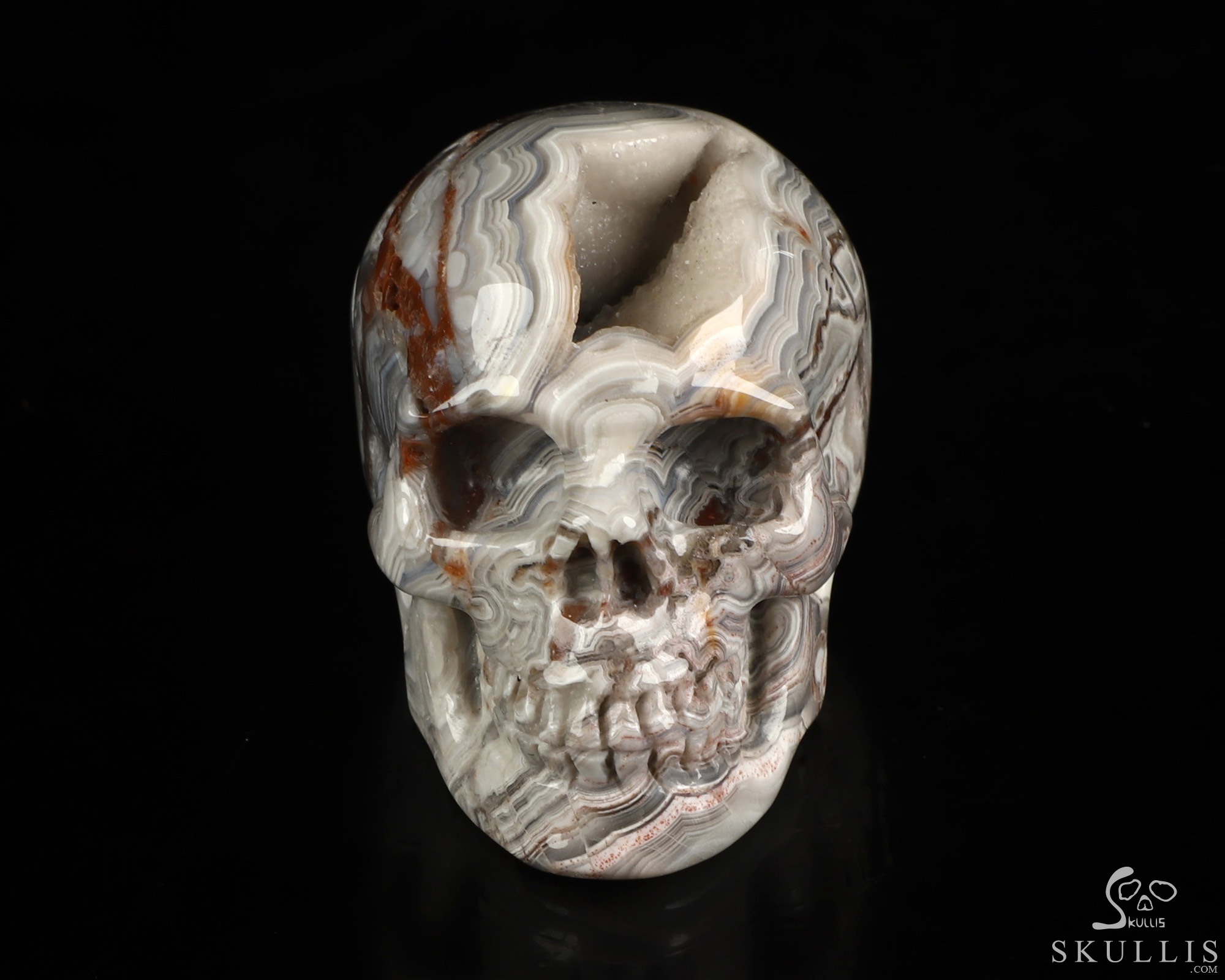 Gemstone 2.1" Red Crazy Lace Agate Hand Carved Crystal Skull, Realistic, Crystal Healing Gemstone 2.1" Red Crazy Lace Agate Hand Carved Crystal Skull, Realistic, Crystal Healing