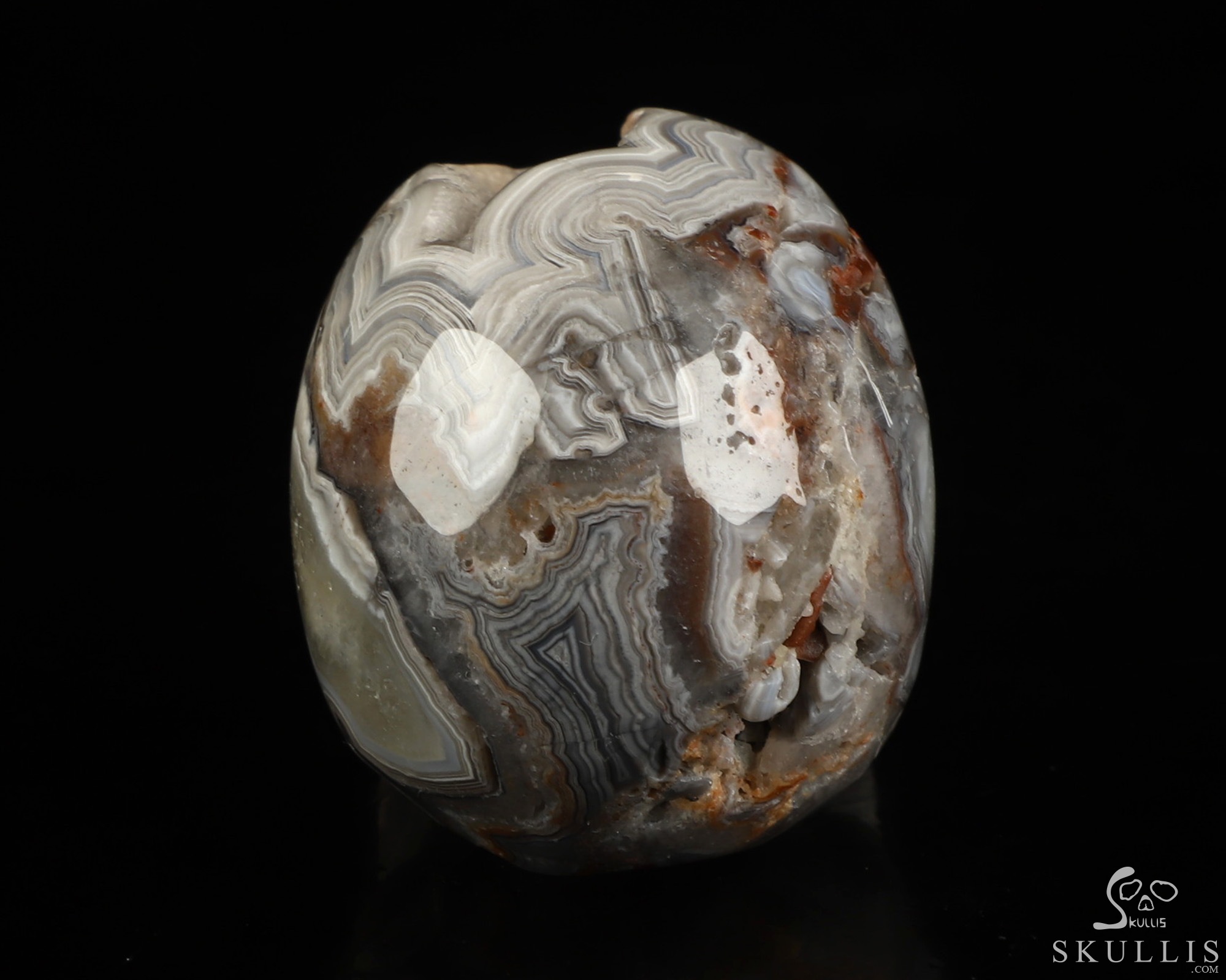 Gemstone 2.1" Red Crazy Lace Agate Hand Carved Crystal Skull, Realistic, Crystal Healing Gemstone 2.1" Red Crazy Lace Agate Hand Carved Crystal Skull, Realistic, Crystal Healing