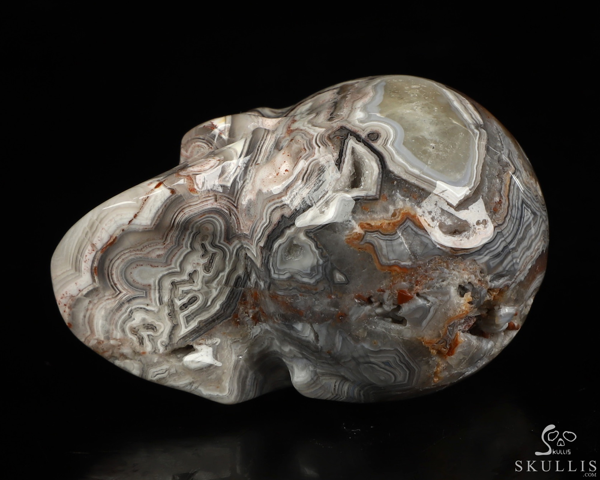 Gemstone 2.1" Red Crazy Lace Agate Hand Carved Crystal Skull, Realistic, Crystal Healing Gemstone 2.1" Red Crazy Lace Agate Hand Carved Crystal Skull, Realistic, Crystal Healing