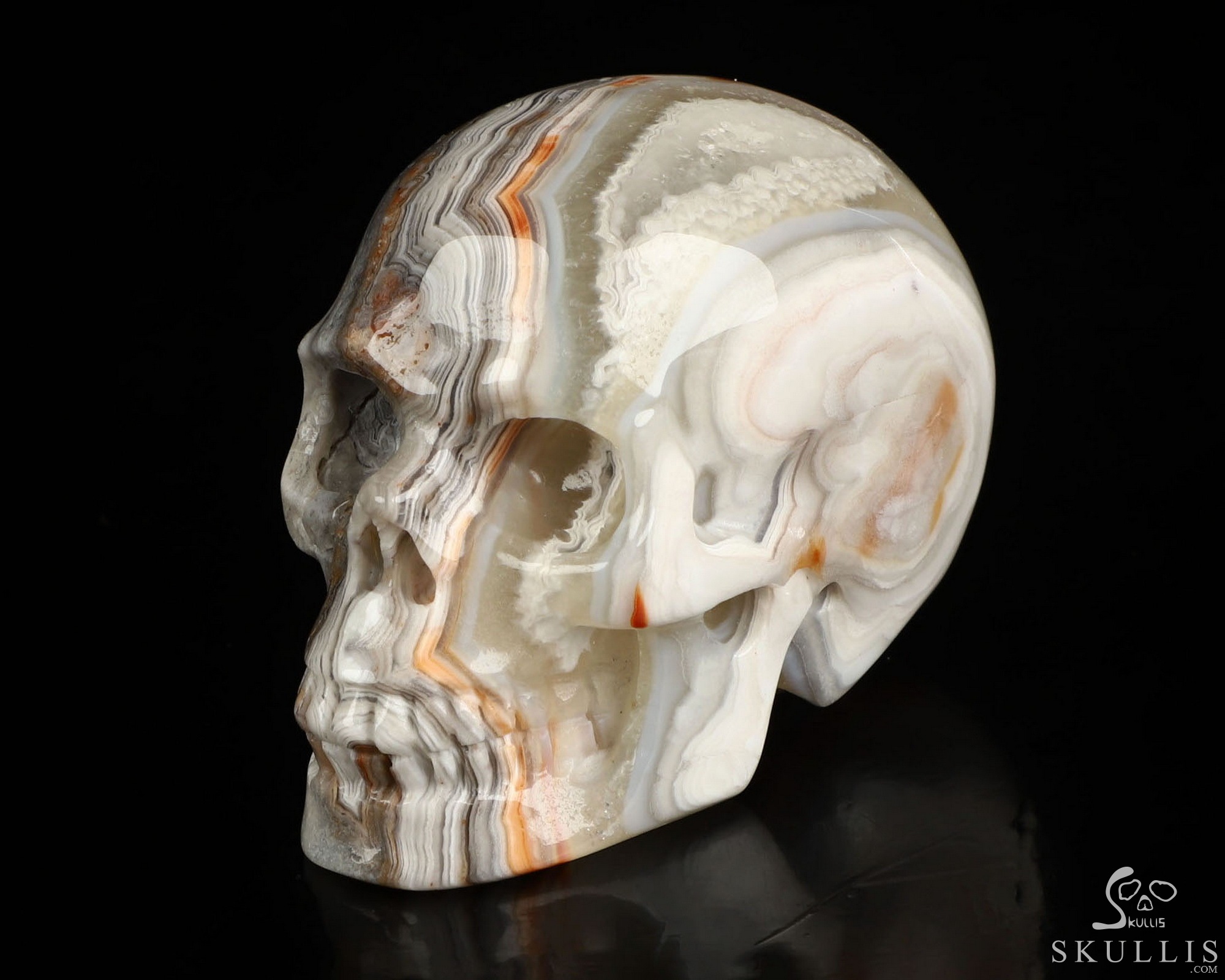 Gemstone 2.0" Red Crazy Lace Agate Hand Carved Crystal Skull, Realistic, Crystal Healing Gemstone 2.0" Red Crazy Lace Agate Hand Carved Crystal Skull, Realistic, Crystal Healing
