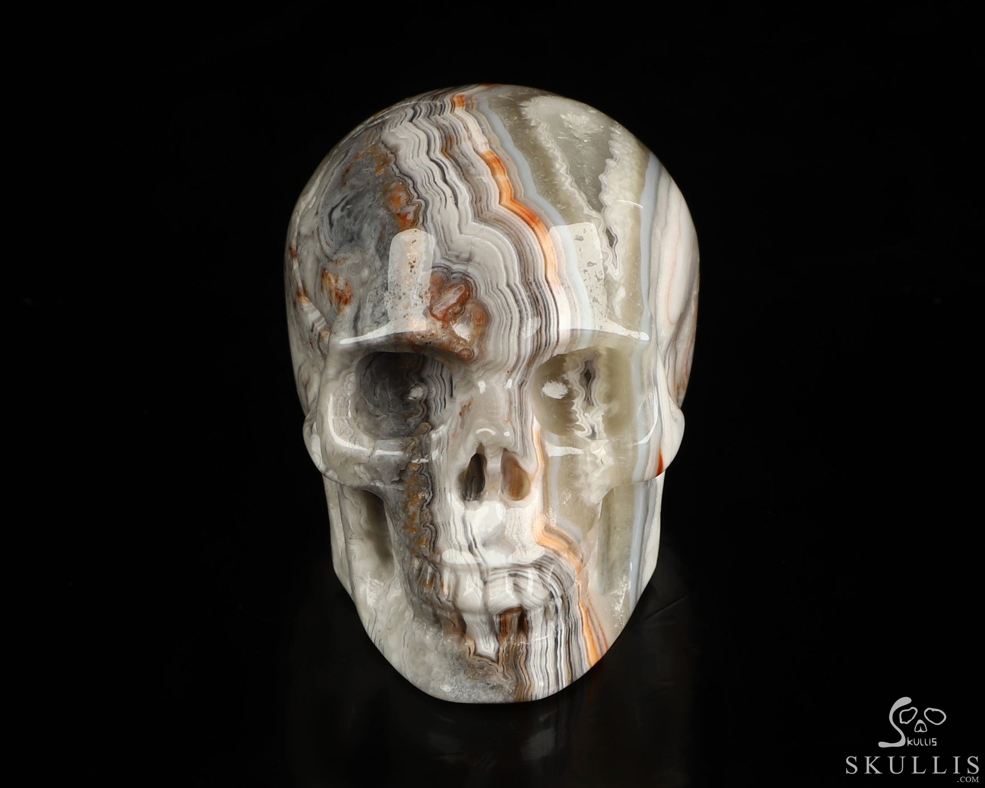 Gemstone 2.0" Red Crazy Lace Agate Hand Carved Crystal Skull, Realistic, Crystal Healing Gemstone 2.0" Red Crazy Lace Agate Hand Carved Crystal Skull, Realistic, Crystal Healing