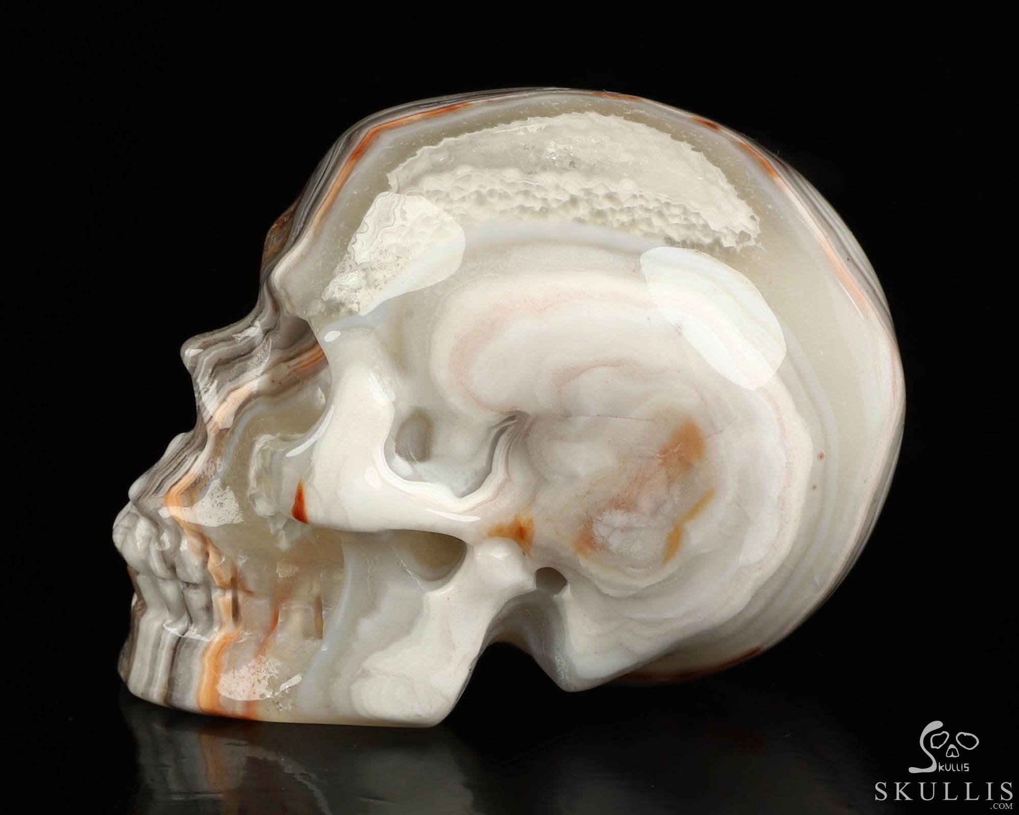 Gemstone 2.0" Red Crazy Lace Agate Hand Carved Crystal Skull, Realistic, Crystal Healing Gemstone 2.0" Red Crazy Lace Agate Hand Carved Crystal Skull, Realistic, Crystal Healing