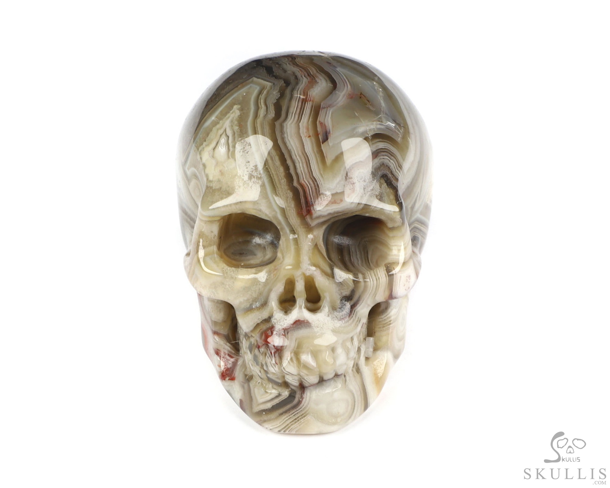 Gemstone 2.0" Red Crazy Lace Agate Hand Carved Crystal Skull, Realistic, Crystal Healing Gemstone 2.0" Red Crazy Lace Agate Hand Carved Crystal Skull, Realistic, Crystal Healing