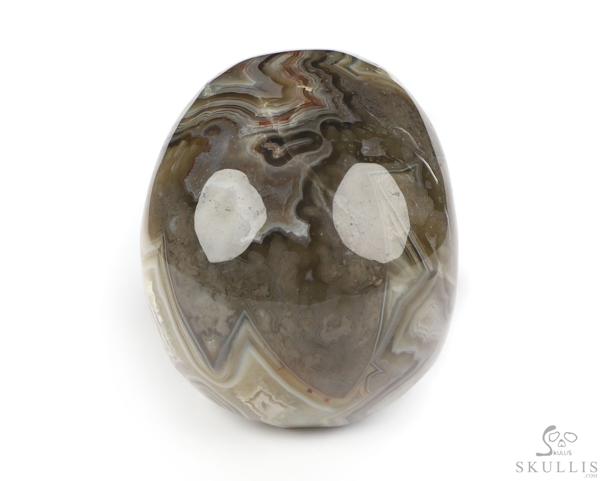 Gemstone 2.0" Red Crazy Lace Agate Hand Carved Crystal Skull, Realistic, Crystal Healing Gemstone 2.0" Red Crazy Lace Agate Hand Carved Crystal Skull, Realistic, Crystal Healing