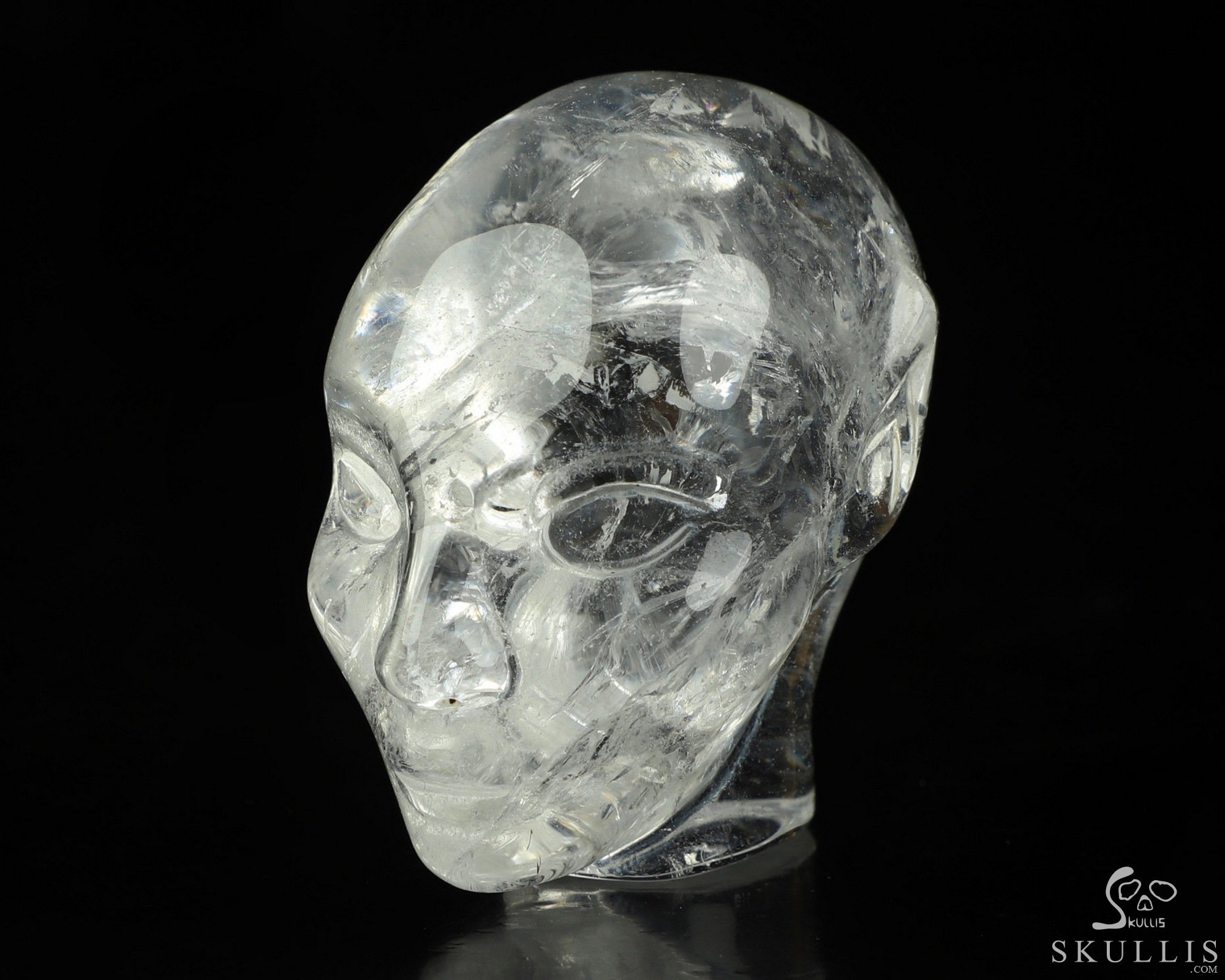 1.7" Quartz Rock Crystal Hand Carved Fairy Elf Alien Crystal Skull Companion Sculpture, Crystal Healing 1.7" Quartz Rock Crystal Hand Carved Fairy Elf Alien Crystal Skull Companion Sculpture, Crystal Healing