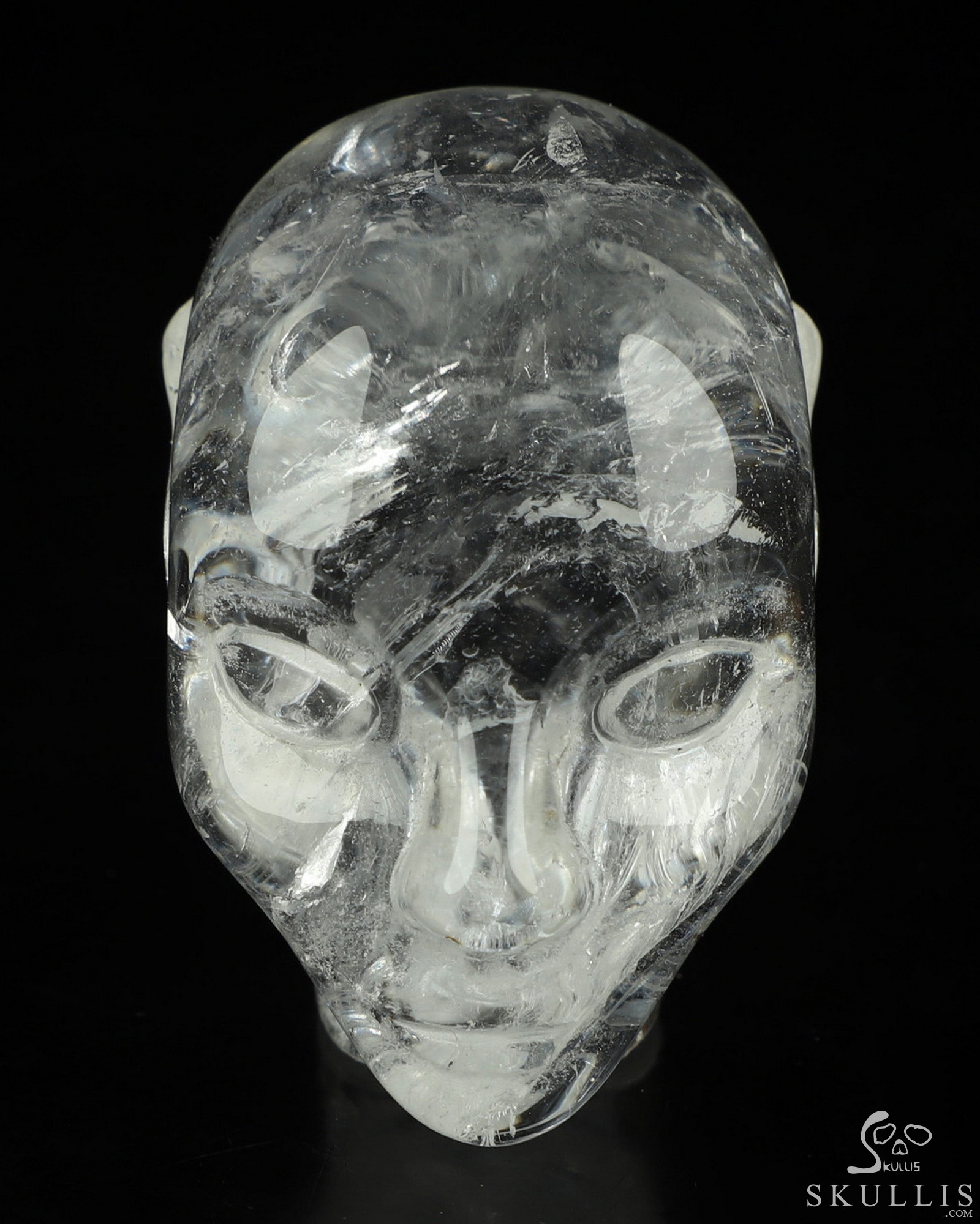 1.7" Quartz Rock Crystal Hand Carved Fairy Elf Alien Crystal Skull Companion Sculpture, Crystal Healing 1.7" Quartz Rock Crystal Hand Carved Fairy Elf Alien Crystal Skull Companion Sculpture, Crystal Healing