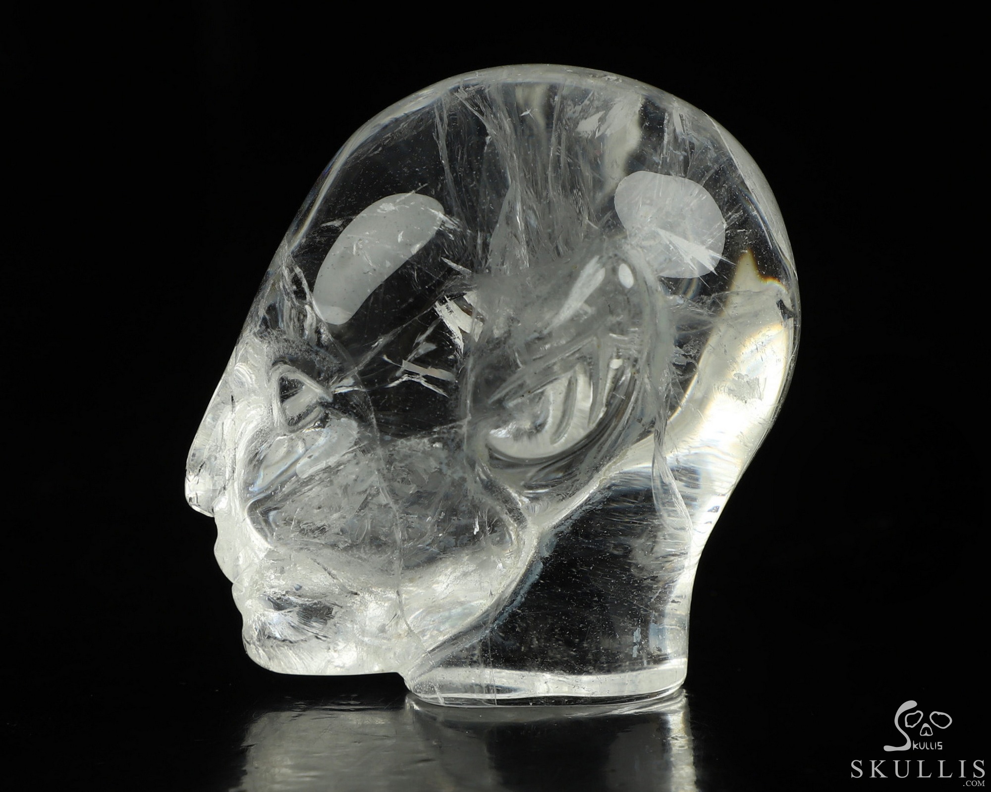 1.7" Quartz Rock Crystal Hand Carved Fairy Elf Alien Crystal Skull Companion Sculpture, Crystal Healing 1.7" Quartz Rock Crystal Hand Carved Fairy Elf Alien Crystal Skull Companion Sculpture, Crystal Healing