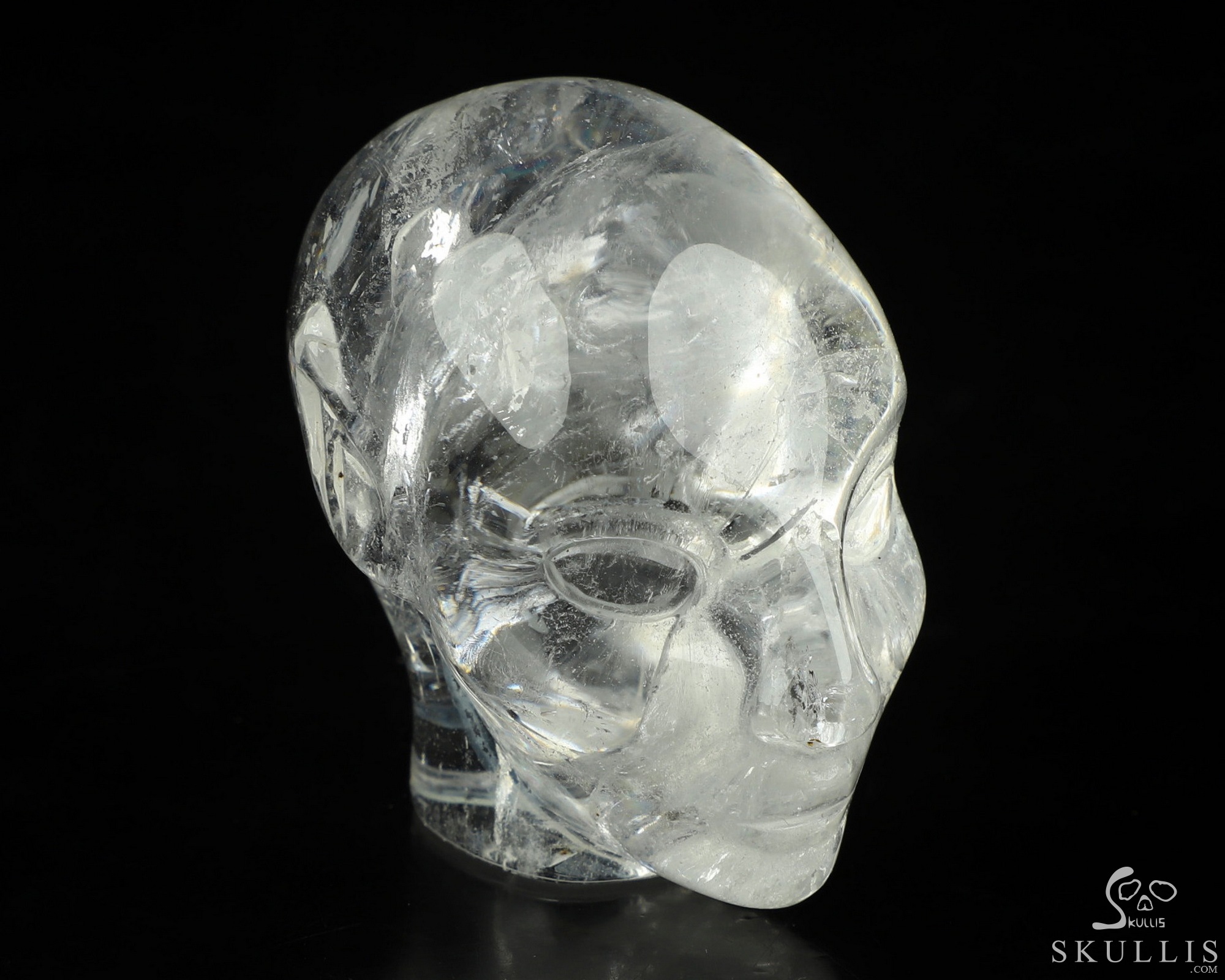 1.7" Quartz Rock Crystal Hand Carved Fairy Elf Alien Crystal Skull Companion Sculpture, Crystal Healing 1.7" Quartz Rock Crystal Hand Carved Fairy Elf Alien Crystal Skull Companion Sculpture, Crystal Healing
