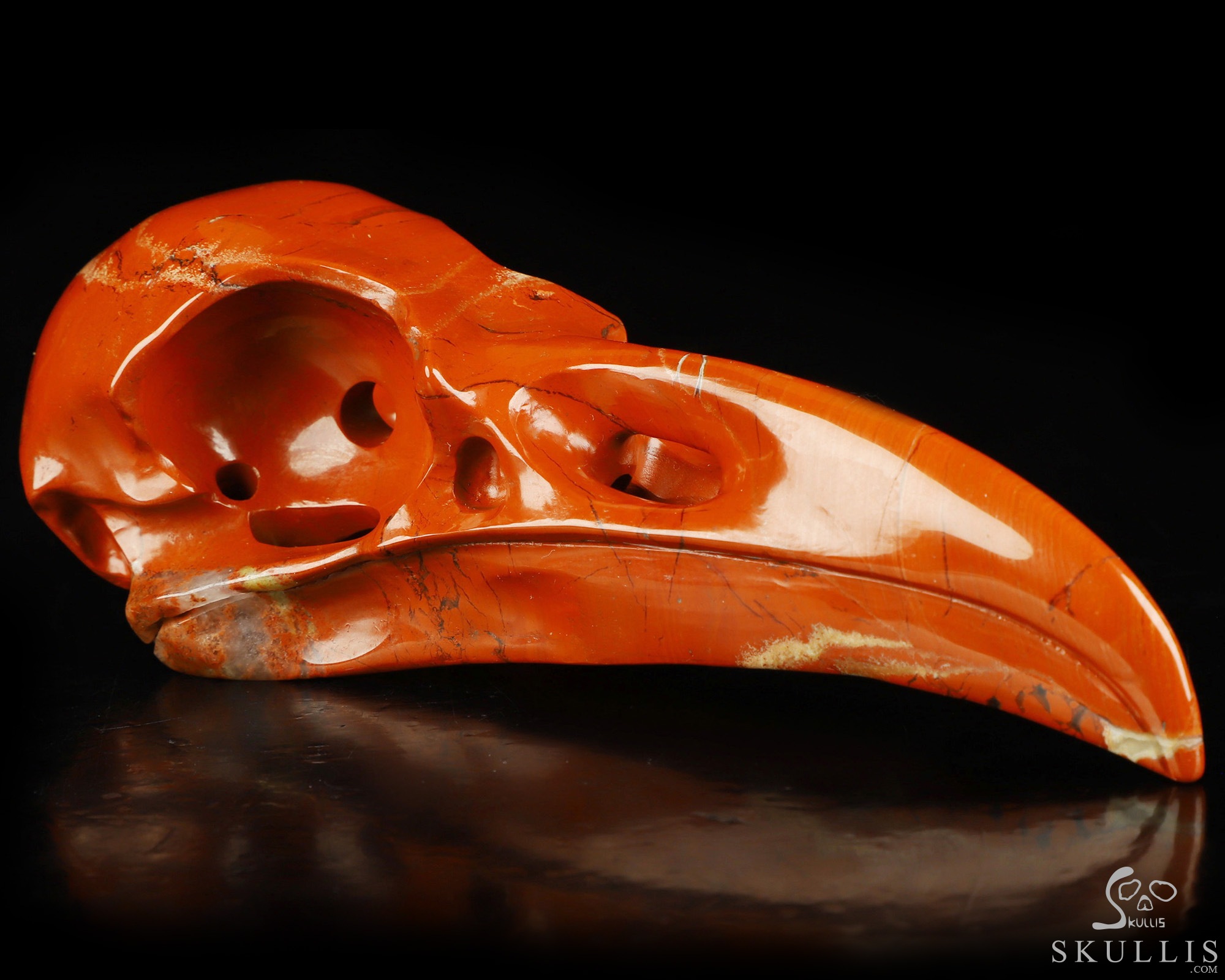 4.8" Red Jasper Hand Carved Raven Crystal Skull Sculpture, Crystal Healing 4.8" Red Jasper Hand Carved Raven Crystal Skull Sculpture, Crystal Healing