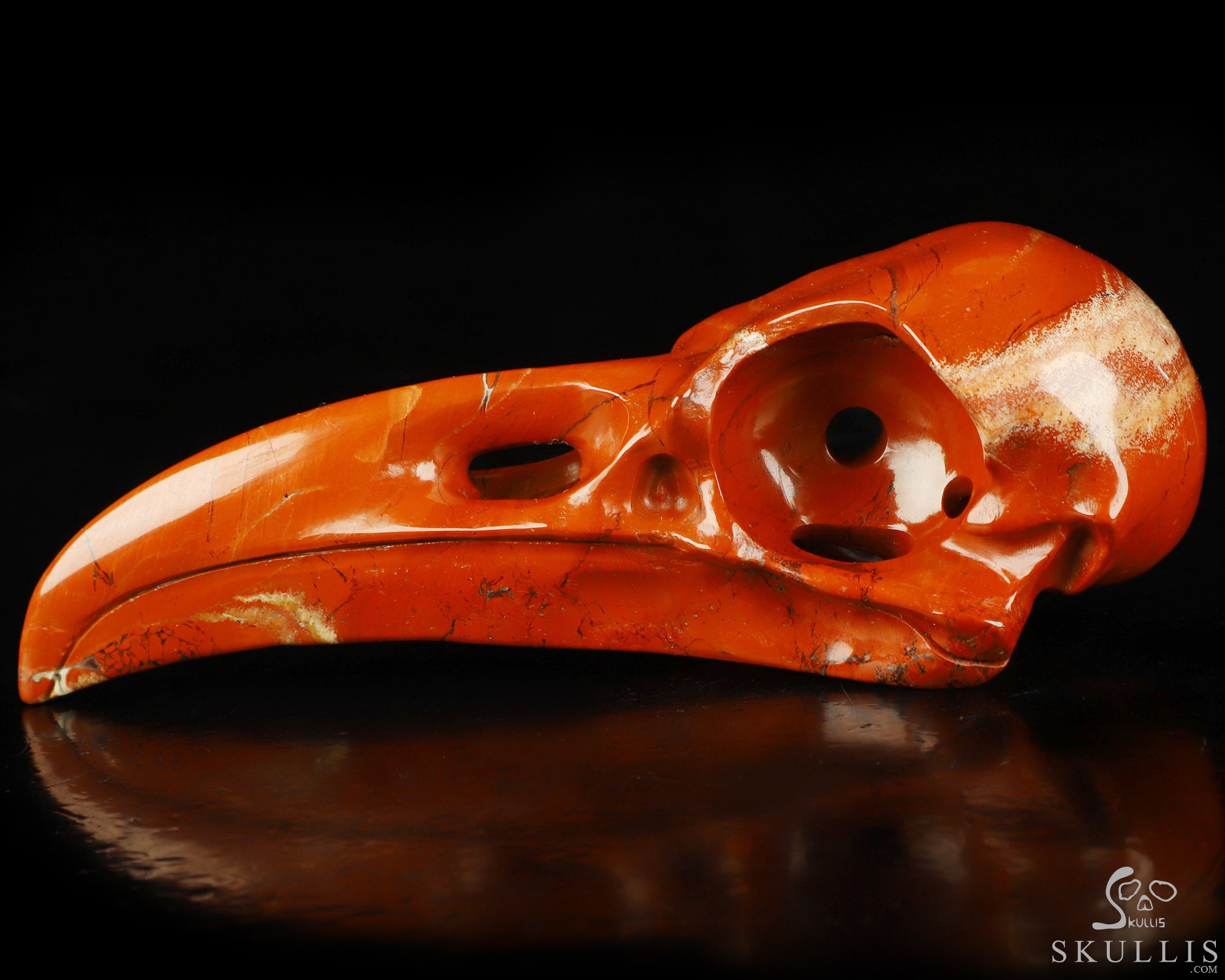 4.8" Red Jasper Hand Carved Raven Crystal Skull Sculpture, Crystal Healing 4.8" Red Jasper Hand Carved Raven Crystal Skull Sculpture, Crystal Healing
