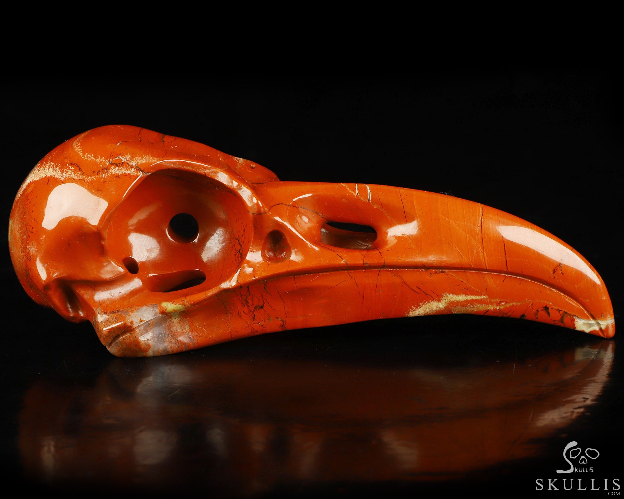 4.8" Red Jasper Hand Carved Raven Crystal Skull Sculpture, Crystal Healing 4.8" Red Jasper Hand Carved Raven Crystal Skull Sculpture, Crystal Healing