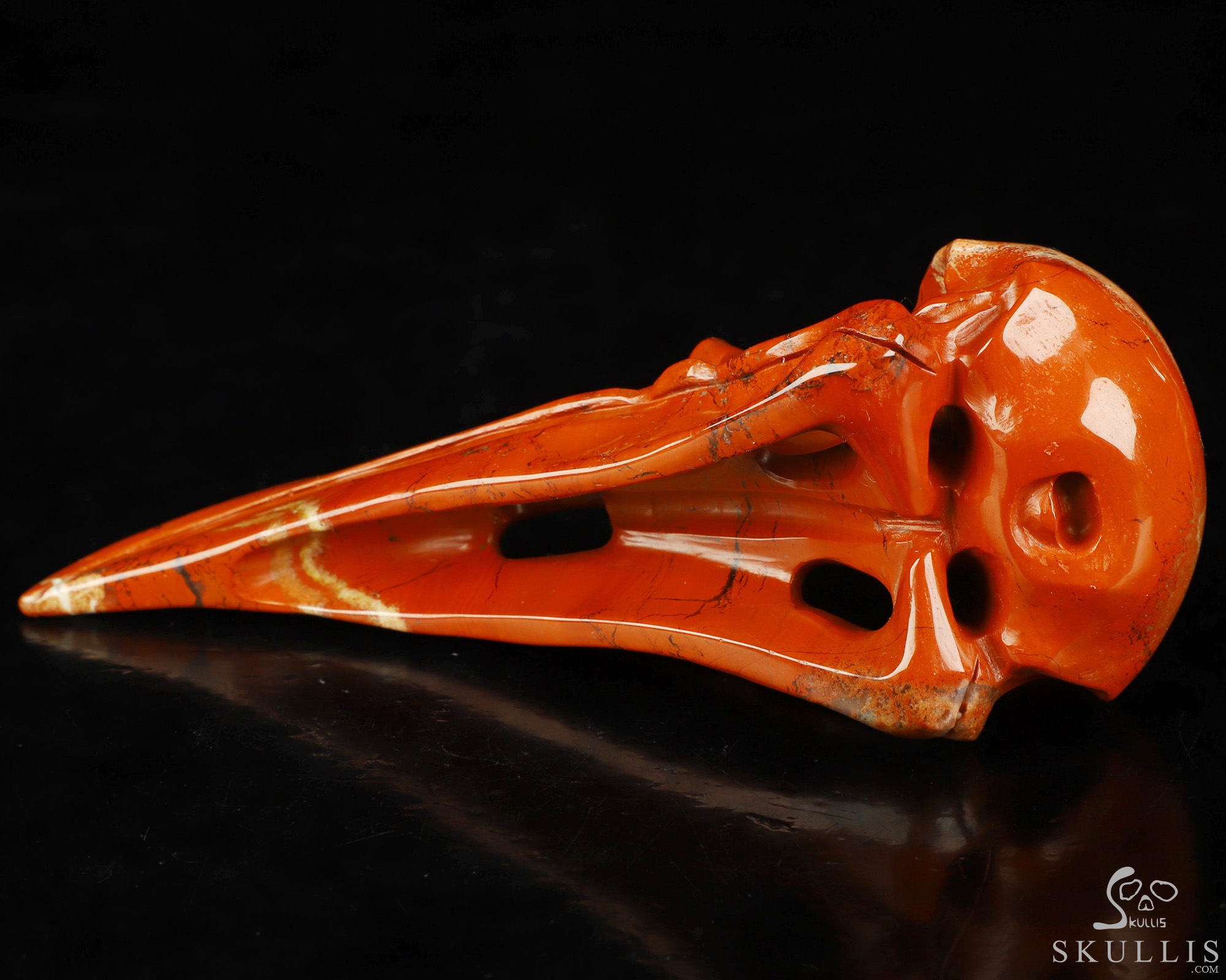 4.8" Red Jasper Hand Carved Raven Crystal Skull Sculpture, Crystal Healing 4.8" Red Jasper Hand Carved Raven Crystal Skull Sculpture, Crystal Healing