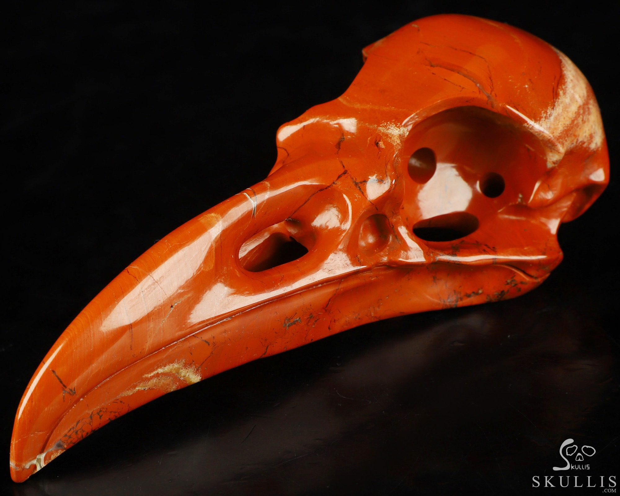 4.8" Red Jasper Hand Carved Raven Crystal Skull Sculpture, Crystal Healing 4.8" Red Jasper Hand Carved Raven Crystal Skull Sculpture, Crystal Healing