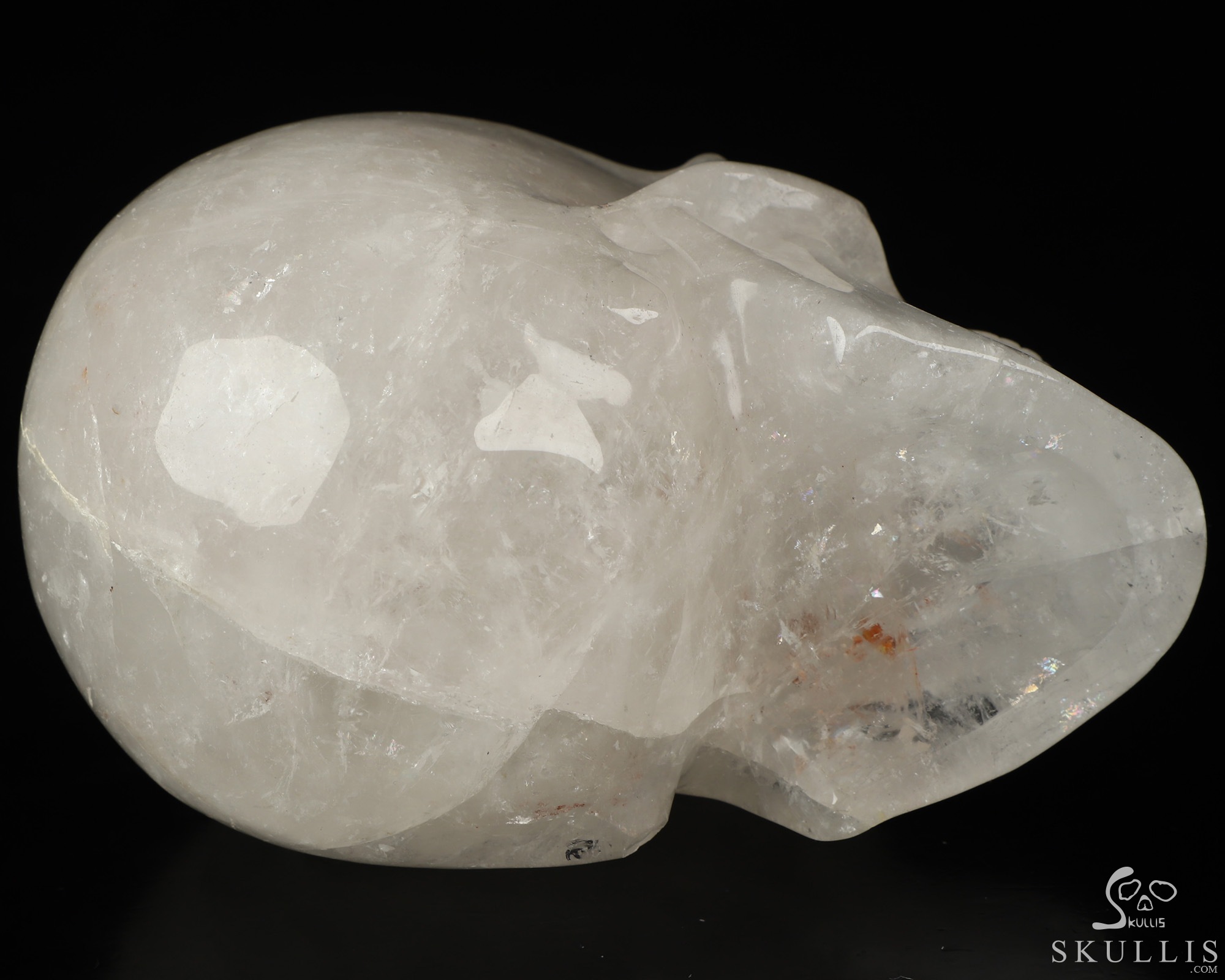 5.1" Angolan Quartz Rock Crystal Hand Carved Singing Crystal Skull Sculpture, Crystal Healing 5.1" Angolan Quartz Rock Crystal Hand Carved Singing Crystal Skull Sculpture, Crystal Healing