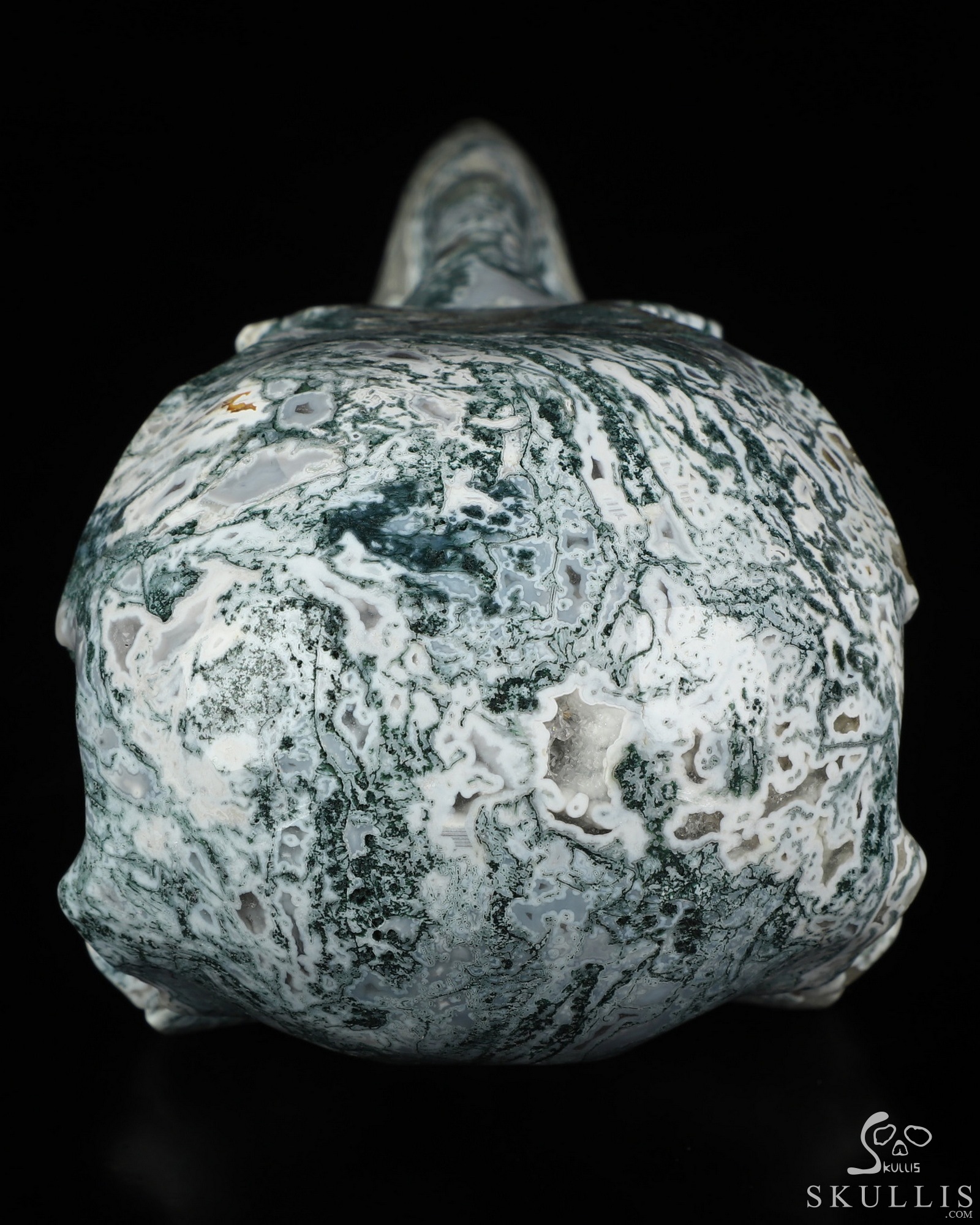 9.3" Tree Agate Hand Carved Raven Crystal Skull Sculpture, Crystal Healing 9.3" Tree Agate Hand Carved Raven Crystal Skull Sculpture, Crystal Healing