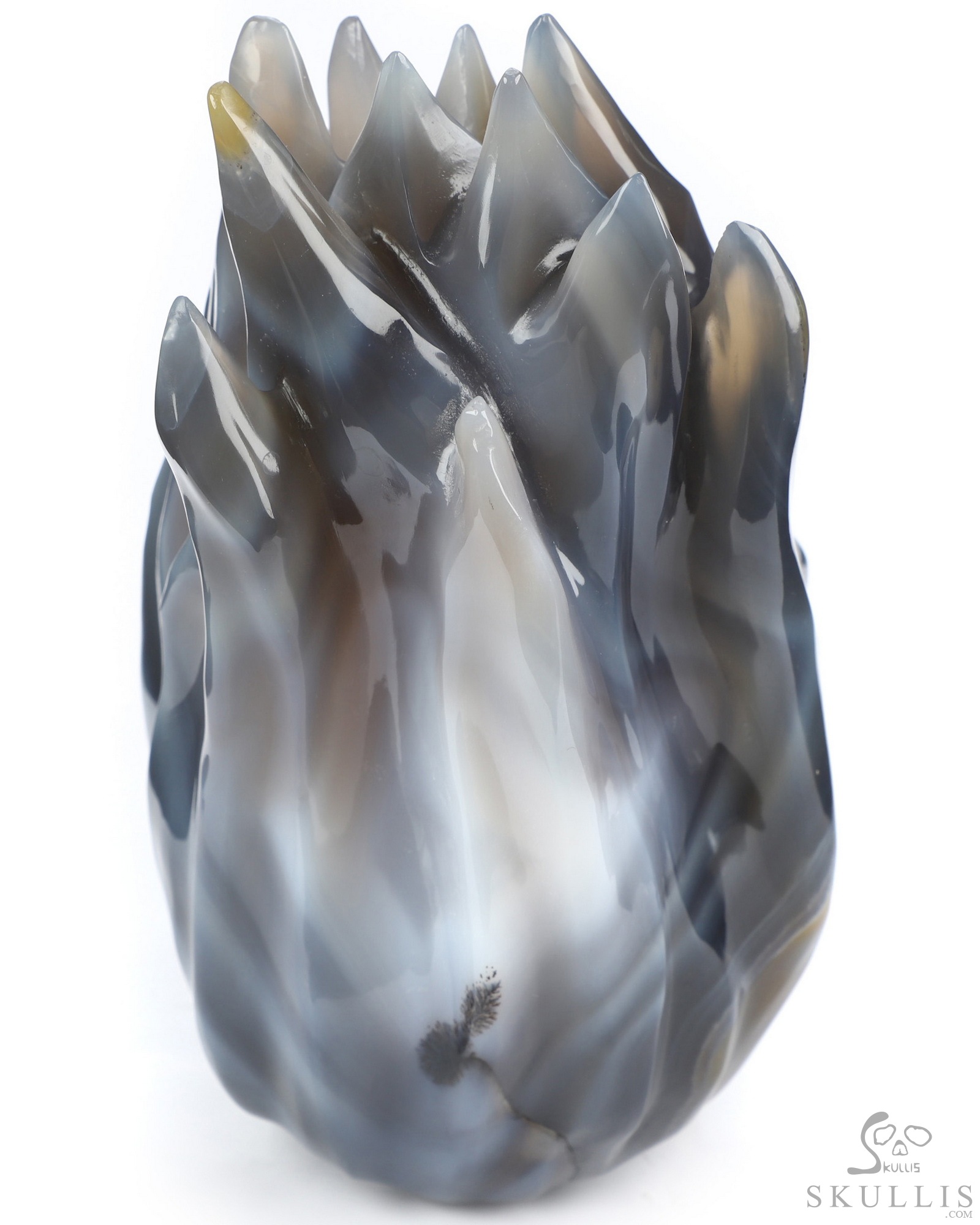 5.7" Premium Brazilian Agate Hand Carved Flaming Crystal Skull, Crystal Healing 5.7" Premium Brazilian Agate Hand Carved Flaming Crystal Skull, Crystal Healing
