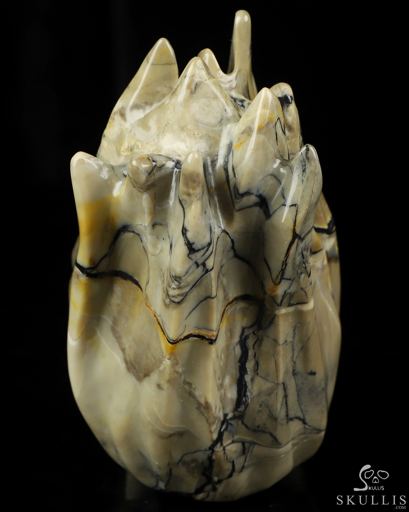 4.3" Dinosaur Egg Agate Hand Carved Flaming Crystal Skull, Crystal Healing 4.3" Dinosaur Egg Agate Hand Carved Flaming Crystal Skull, Crystal Healing