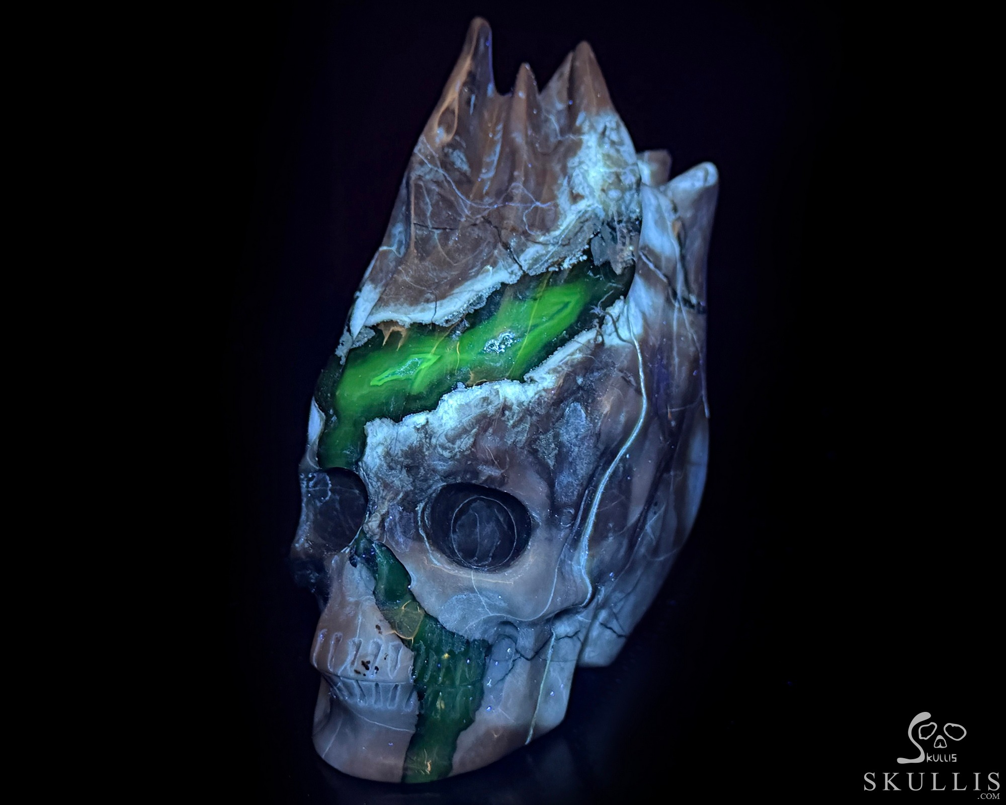 4.3" Dinosaur Egg Agate Hand Carved Flaming Crystal Skull, Crystal Healing 4.3" Dinosaur Egg Agate Hand Carved Flaming Crystal Skull, Crystal Healing