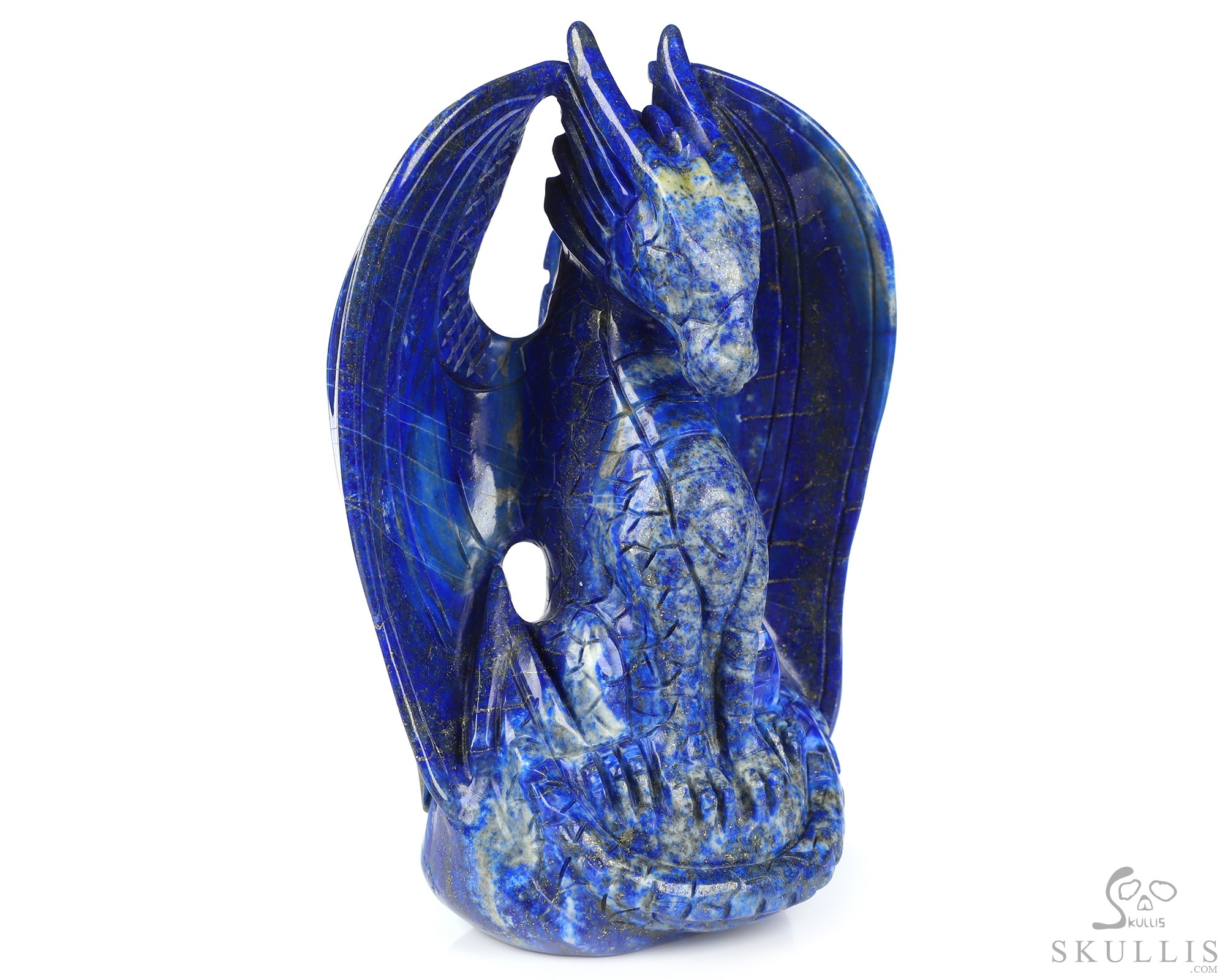 5.0" Lapis Lazuli Hand Carved Crystal Skull Fine Art Sculpture, Crystal Healing 5.0" Lapis Lazuli Hand Carved Crystal Skull Fine Art Sculpture, Crystal Healing