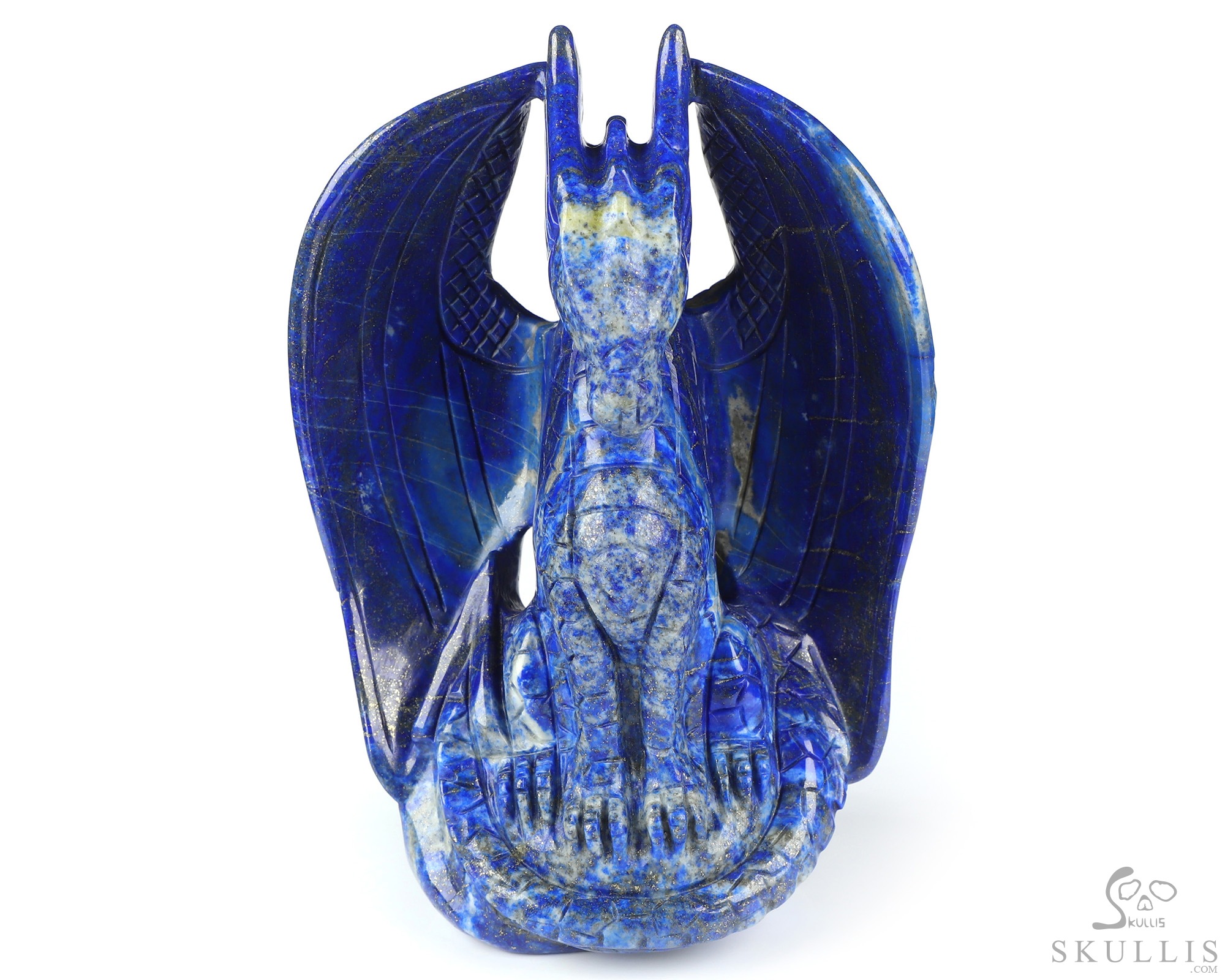 5.0" Lapis Lazuli Hand Carved Crystal Skull Fine Art Sculpture, Crystal Healing 5.0" Lapis Lazuli Hand Carved Crystal Skull Fine Art Sculpture, Crystal Healing