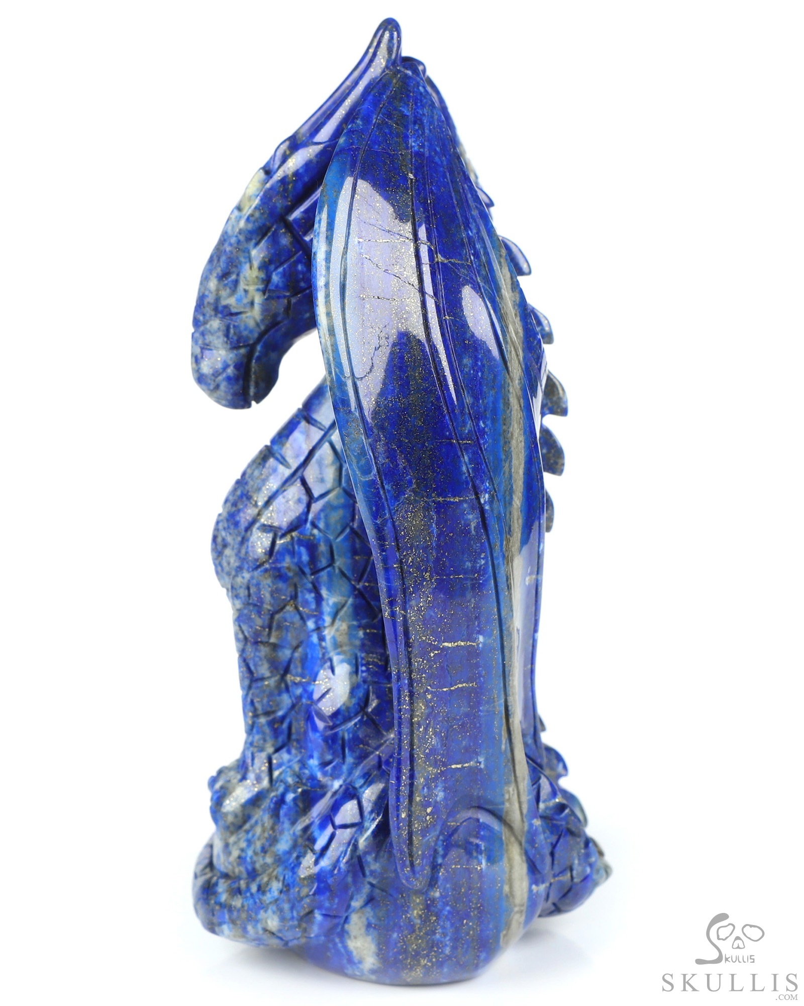 5.0" Lapis Lazuli Hand Carved Crystal Skull Fine Art Sculpture, Crystal Healing 5.0" Lapis Lazuli Hand Carved Crystal Skull Fine Art Sculpture, Crystal Healing