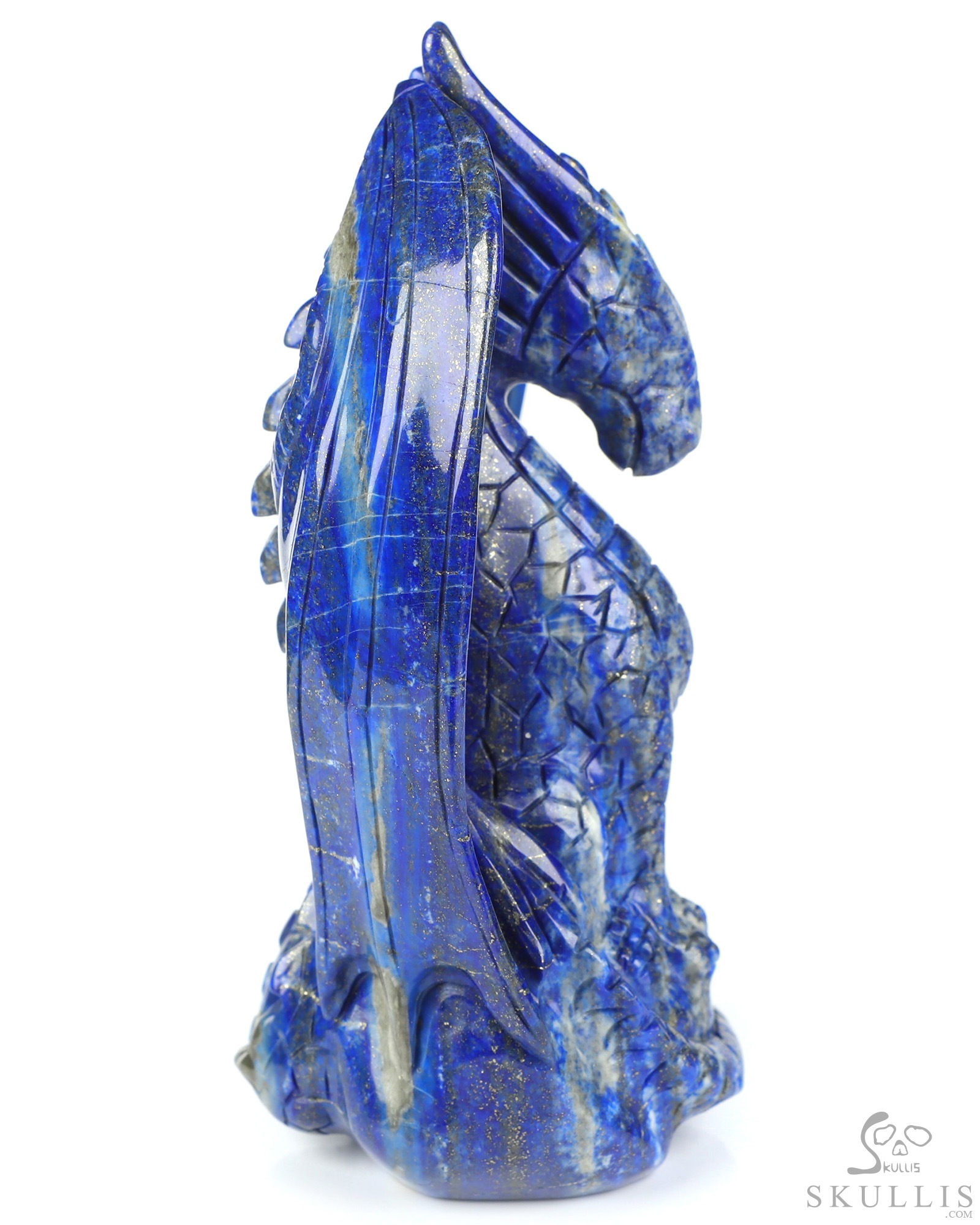 5.0" Lapis Lazuli Hand Carved Crystal Skull Fine Art Sculpture, Crystal Healing 5.0" Lapis Lazuli Hand Carved Crystal Skull Fine Art Sculpture, Crystal Healing