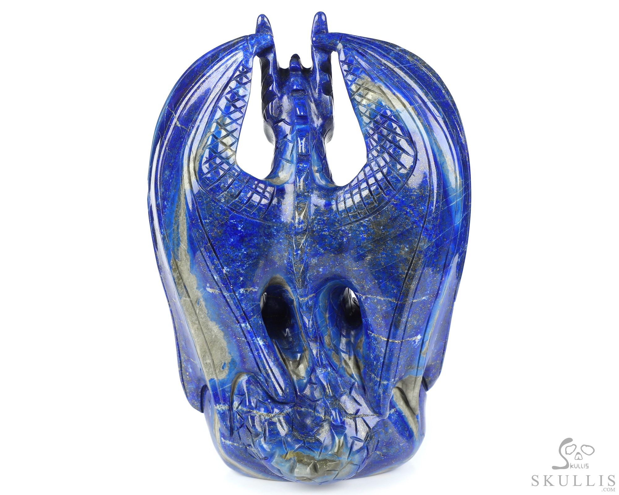 5.0" Lapis Lazuli Hand Carved Crystal Skull Fine Art Sculpture, Crystal Healing 5.0" Lapis Lazuli Hand Carved Crystal Skull Fine Art Sculpture, Crystal Healing