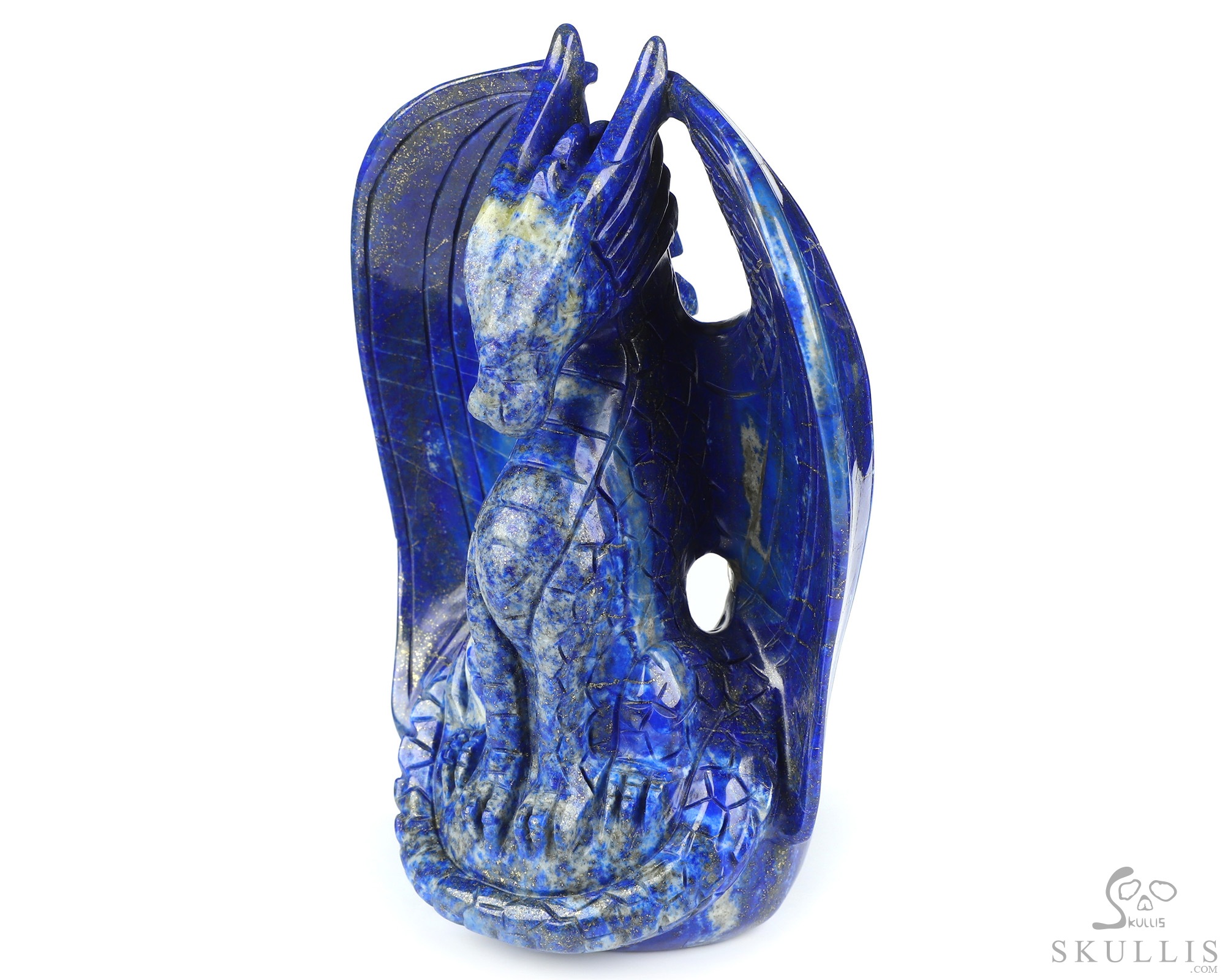 5.0" Lapis Lazuli Hand Carved Crystal Skull Fine Art Sculpture, Crystal Healing 5.0" Lapis Lazuli Hand Carved Crystal Skull Fine Art Sculpture, Crystal Healing