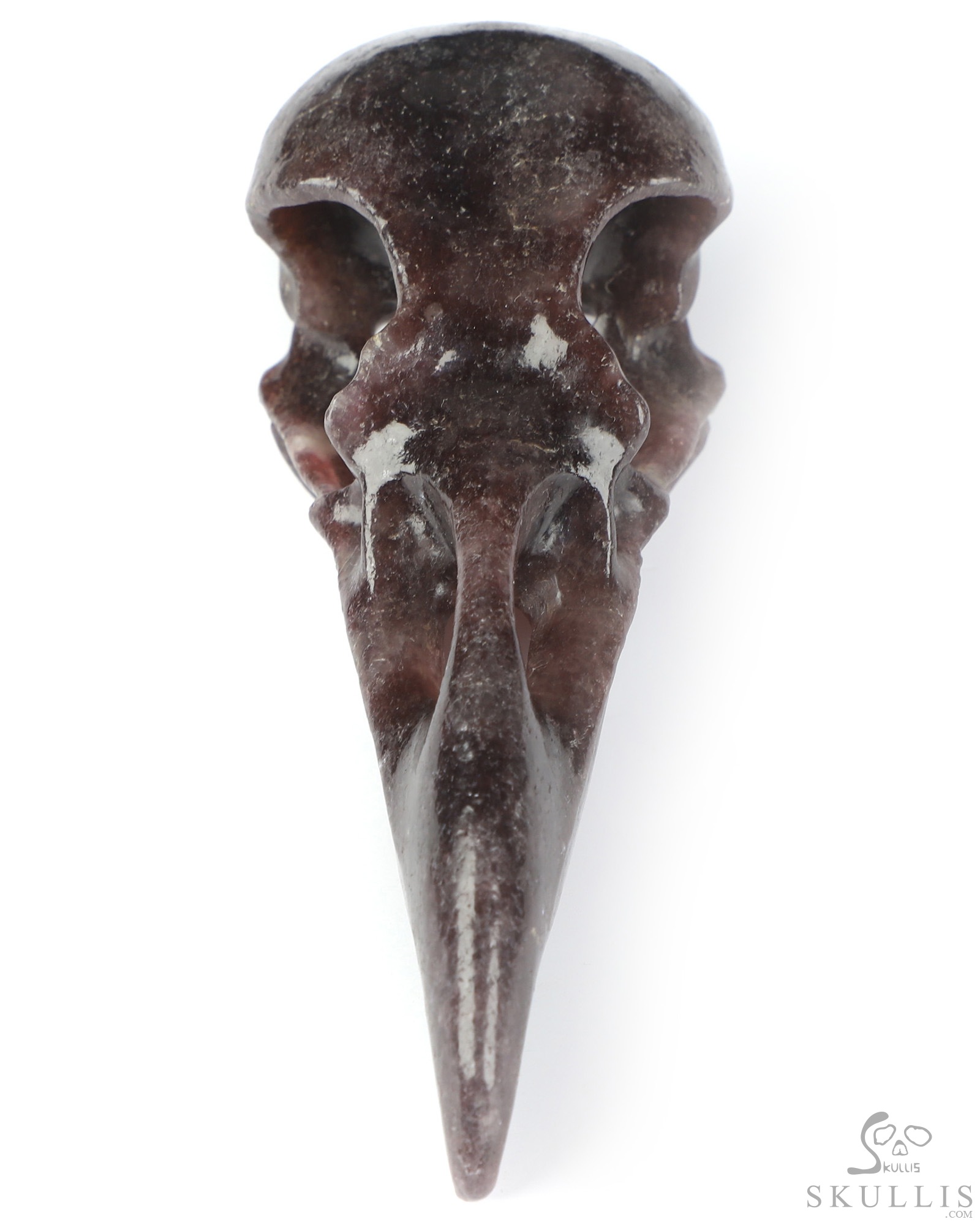 4.6" Lepidolite Hand Carved Raven Crystal Skull Sculpture, Crystal Healing 4.6" Lepidolite Hand Carved Raven Crystal Skull Sculpture, Crystal Healing