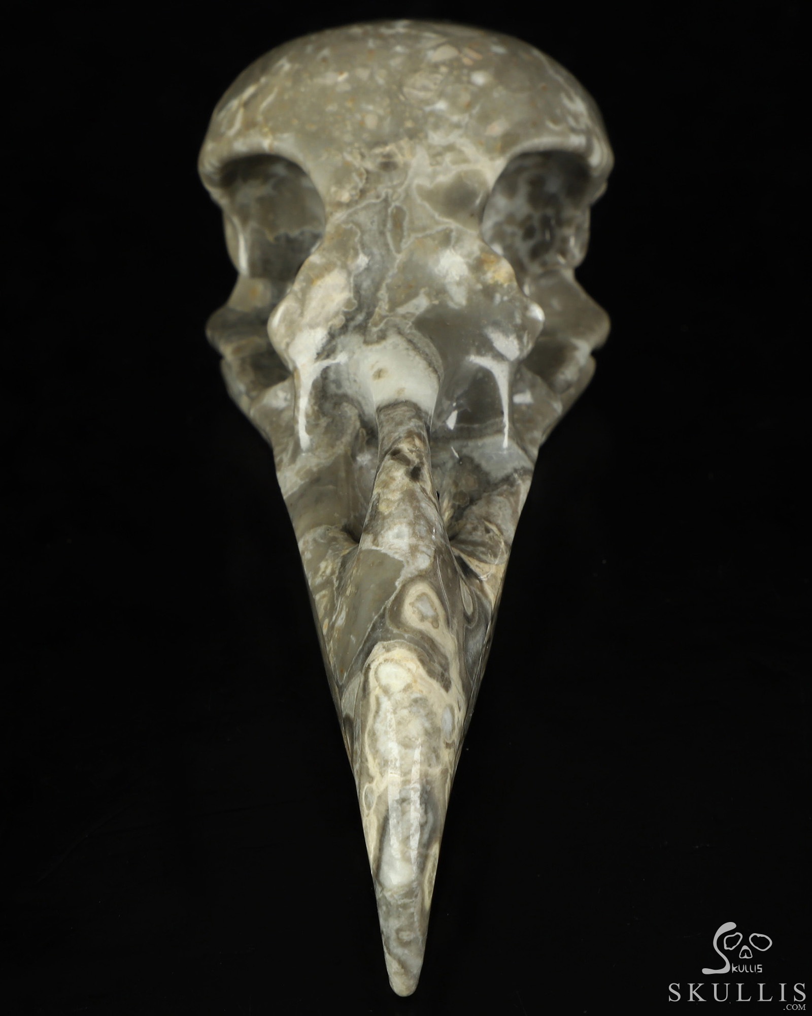 4.8" Crocodile Jasper Hand Carved Raven Crystal Skull Sculpture, Crystal Healing 4.8" Crocodile Jasper Hand Carved Raven Crystal Skull Sculpture, Crystal Healing